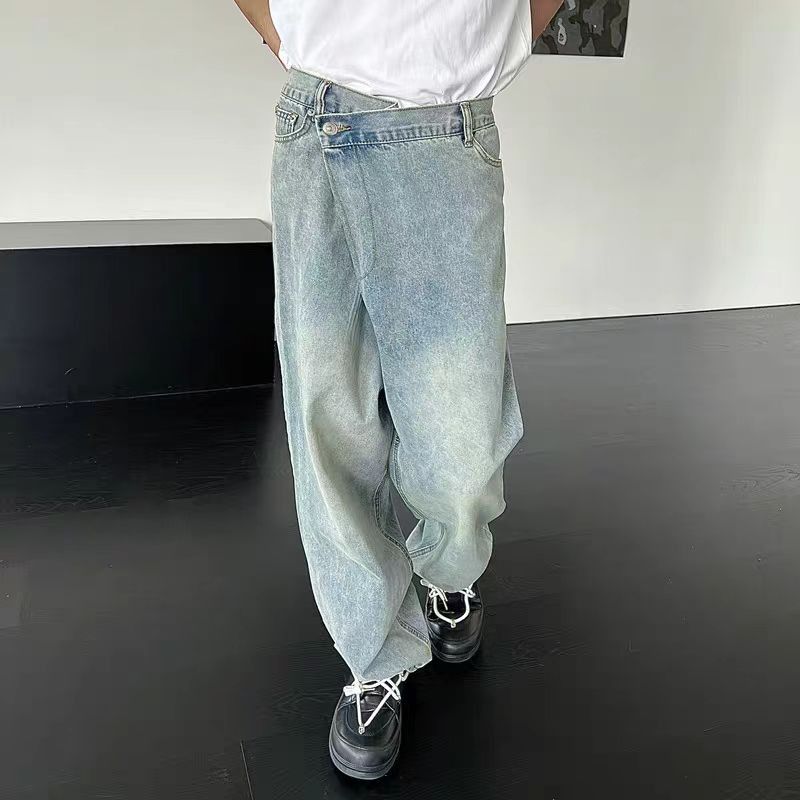 Japanese Brand × Jean Slanted button design washed and worn straight jeans Size US 32 / EU 48 - 3 Thumbnail