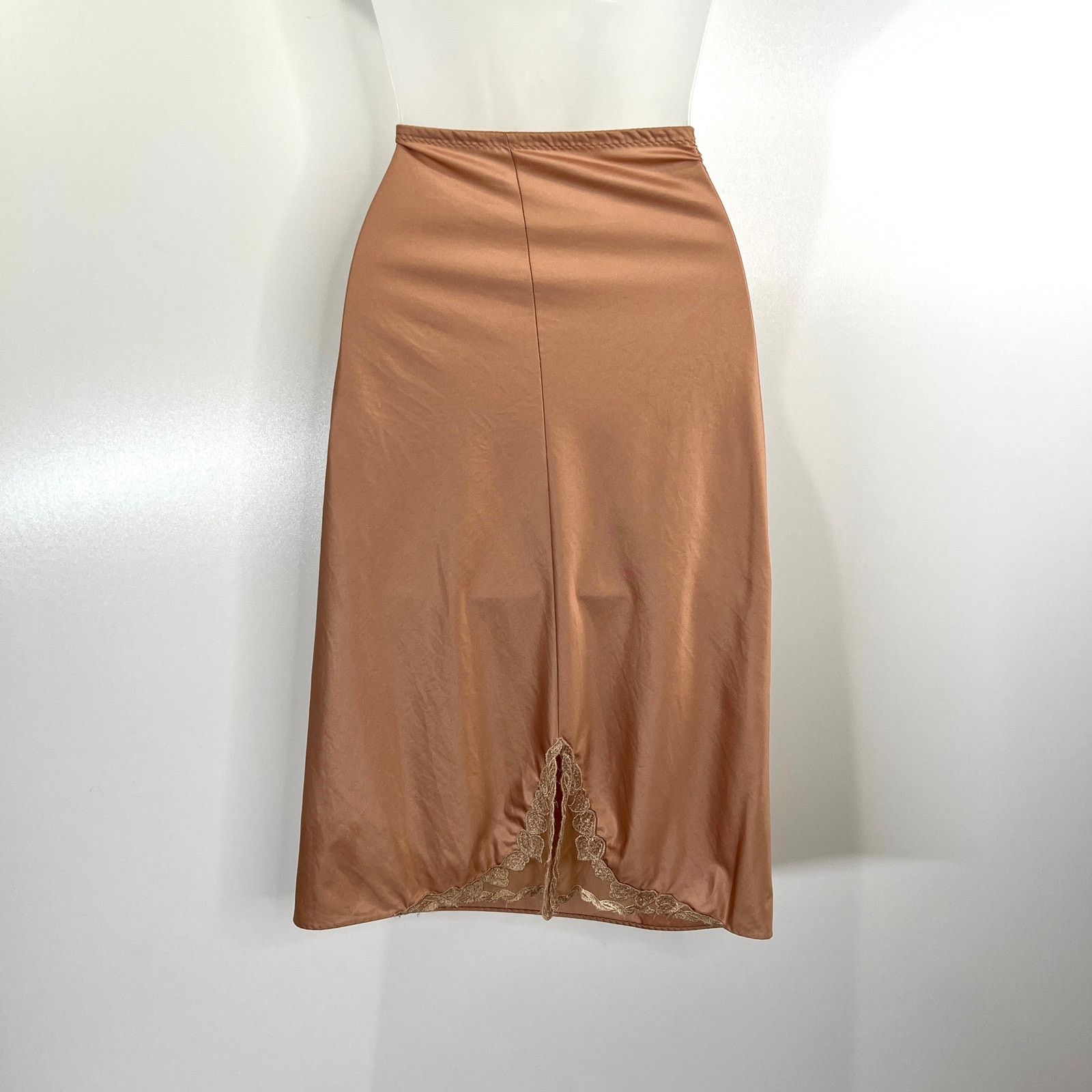 Halston Vintage 80s Halston Skirt Slip Lingerie Nude Size ONE SIZE - 5 Thumbnail