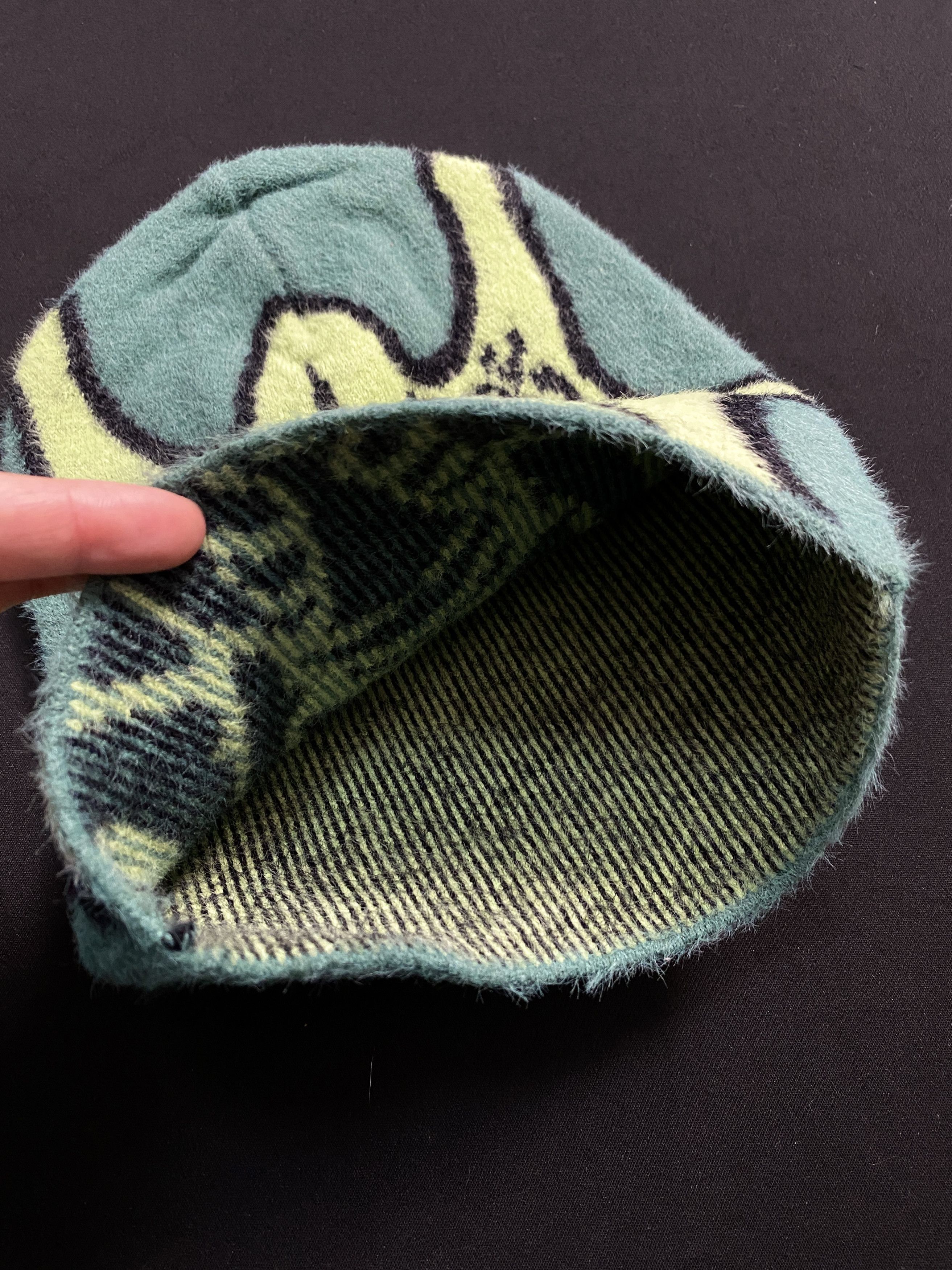 Japanese Brand Rare Chief Keef Glo Gang Flames No Cuff Beanie Hat Green OS Size ONE SIZE - 3 Thumbnail