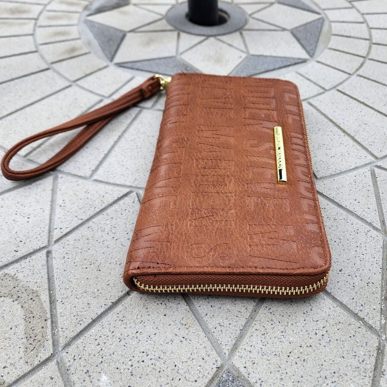 Steve Madden Steve Madden Embossed Monogram Zip Around Wallet Wristlet Size ONE SIZE - 3 Thumbnail