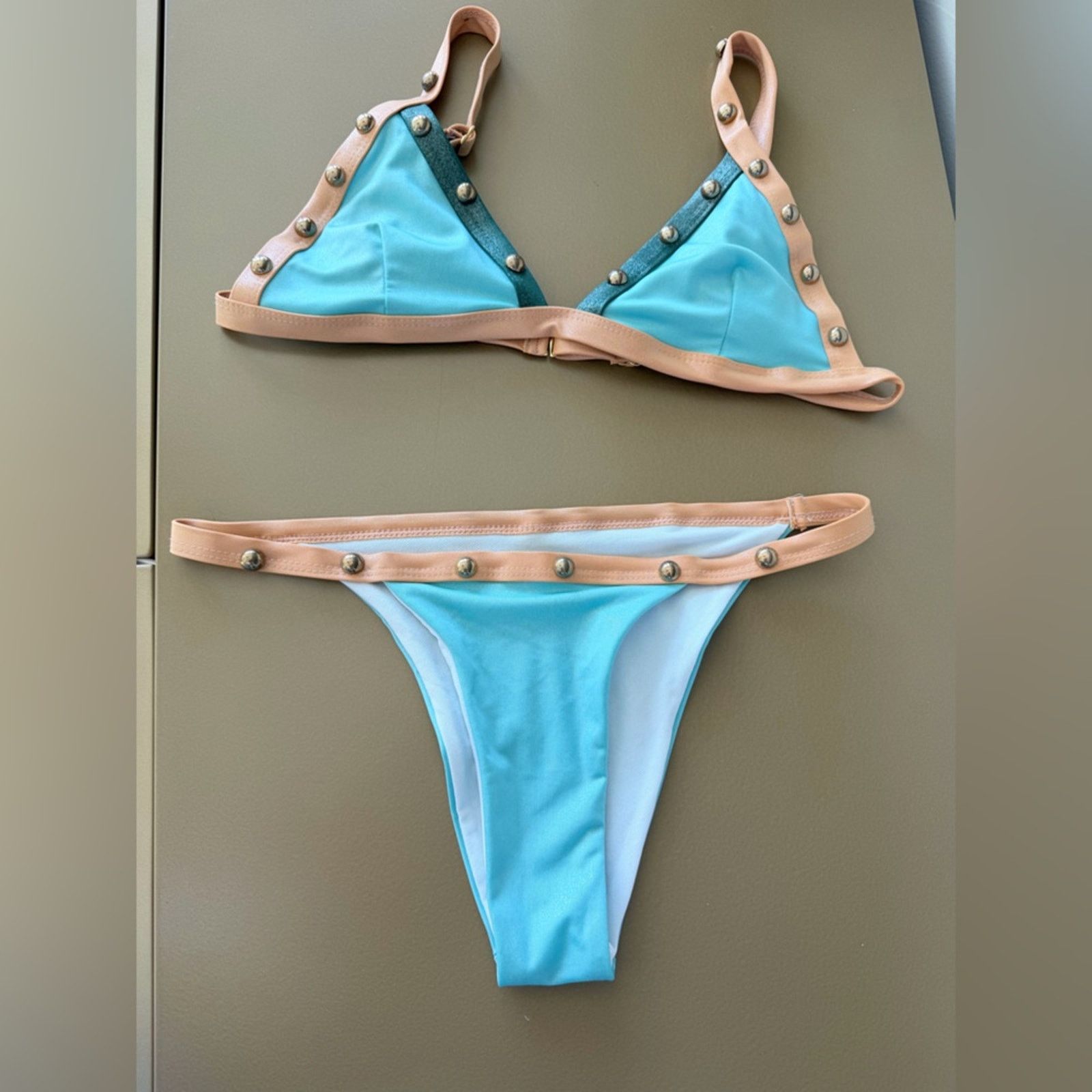 Other Stylish Turquoise and Orange Swimwear Swimsuit Bikini size S Size ONE SIZE - 10 Thumbnail