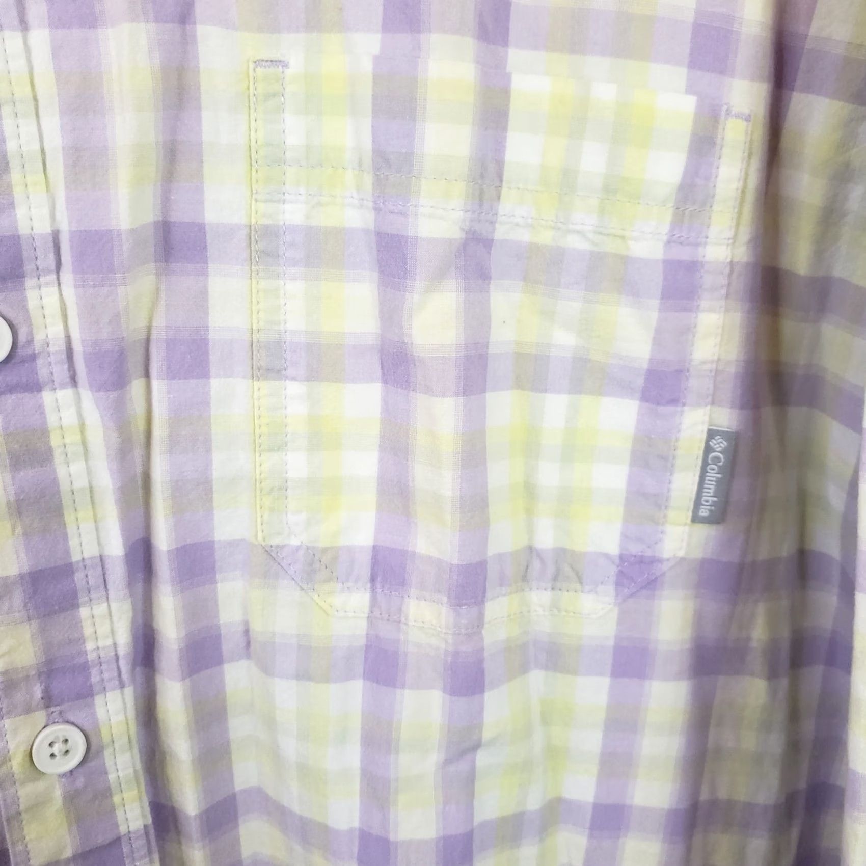 Vintage Columbia Shirt Men XL Button-Down Long Sleeve Plaid Twill Cotton Purple Lavender Mint Green Casual / Business / Travel Size US XL / EU 56 / 4 - 4 Thumbnail