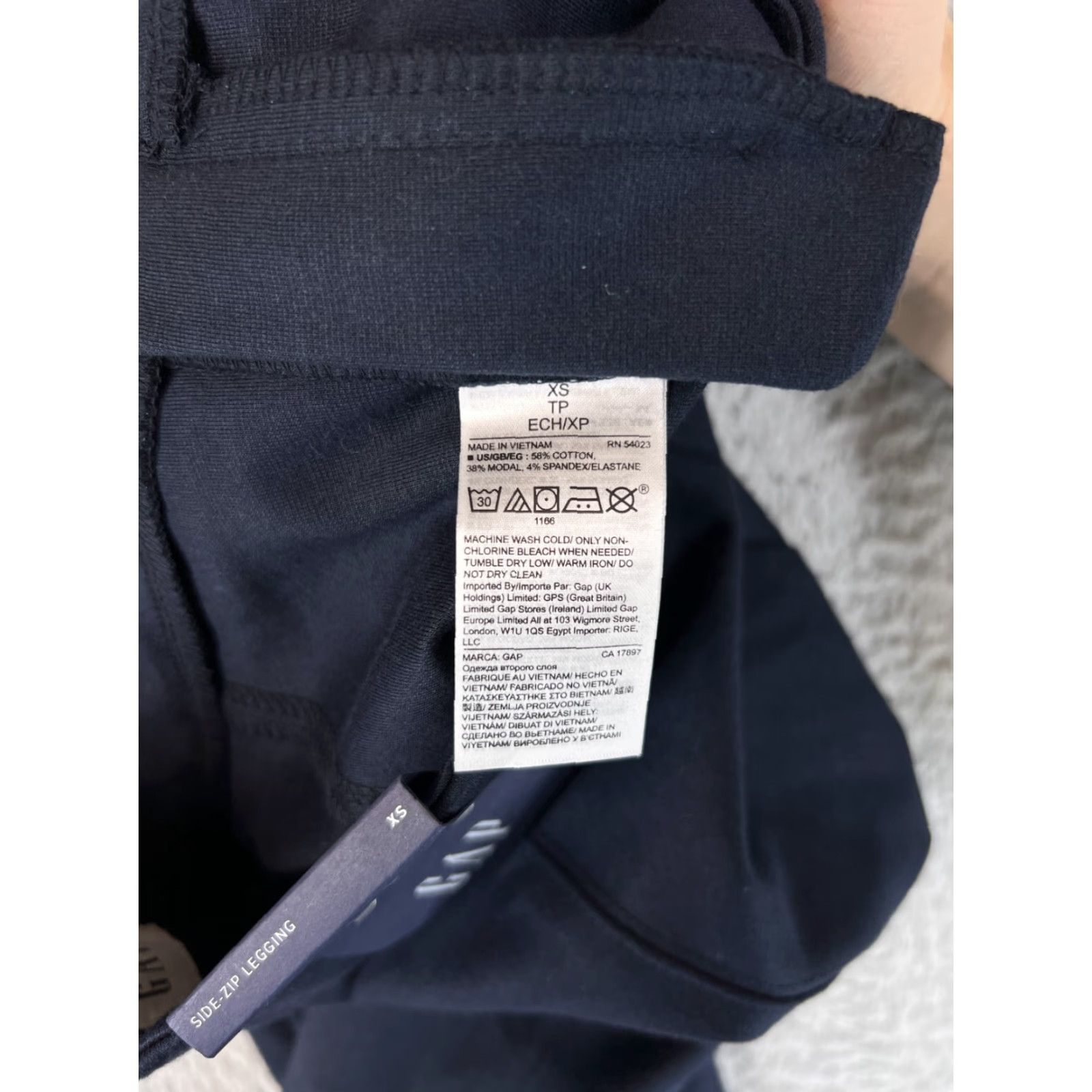 Gap Gap Leggings Womens XS Navy Blue Zip Stretch Mid Rise Cotton Size 28" / US 6 / IT 42 - 4 Thumbnail