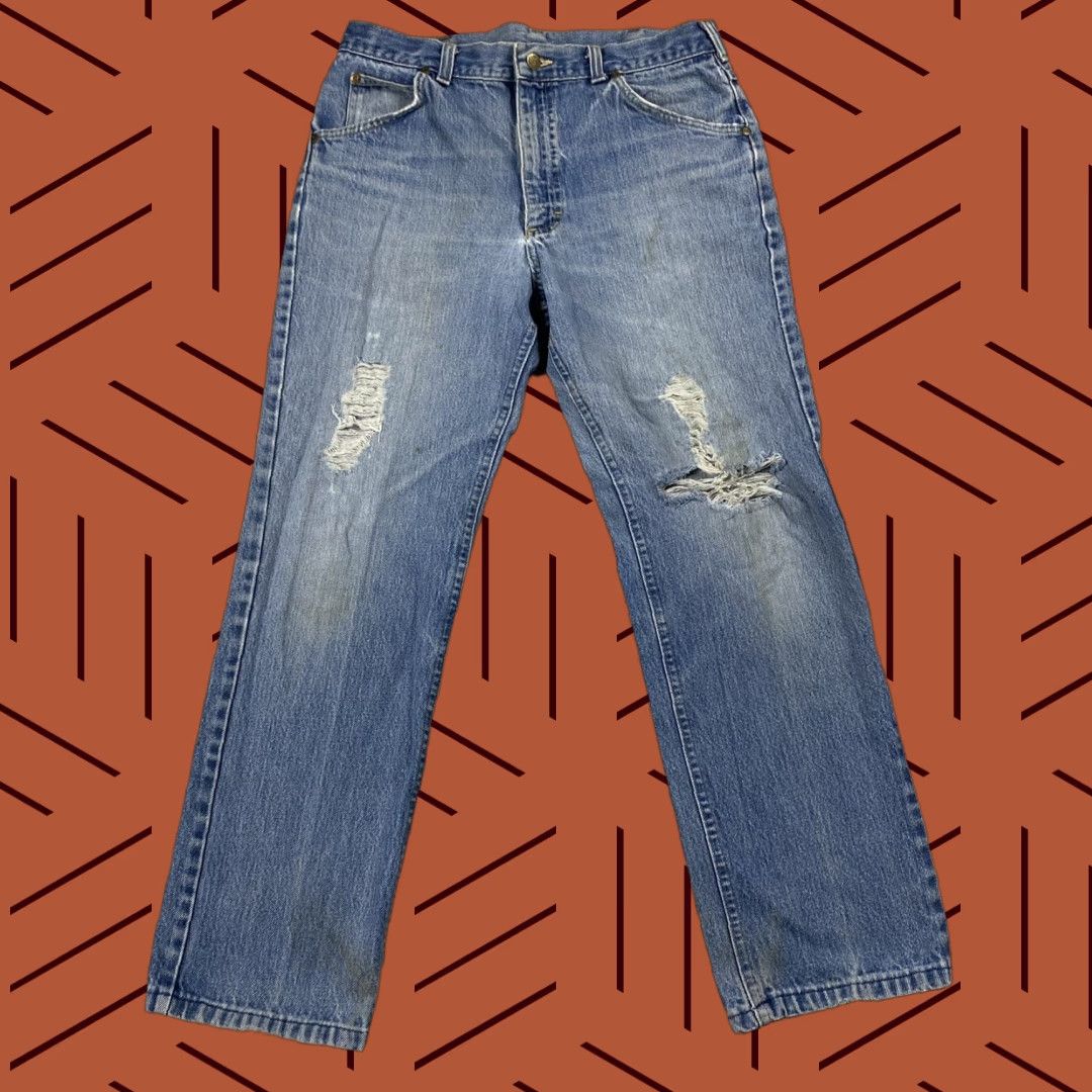 Lee VINTAGE Lee Riders Jeans Mens 33x29.5 Regular Straight Blue 100% Cotton 80s 90s USA Made Denim Size US 33 - 1 Thumbnail
