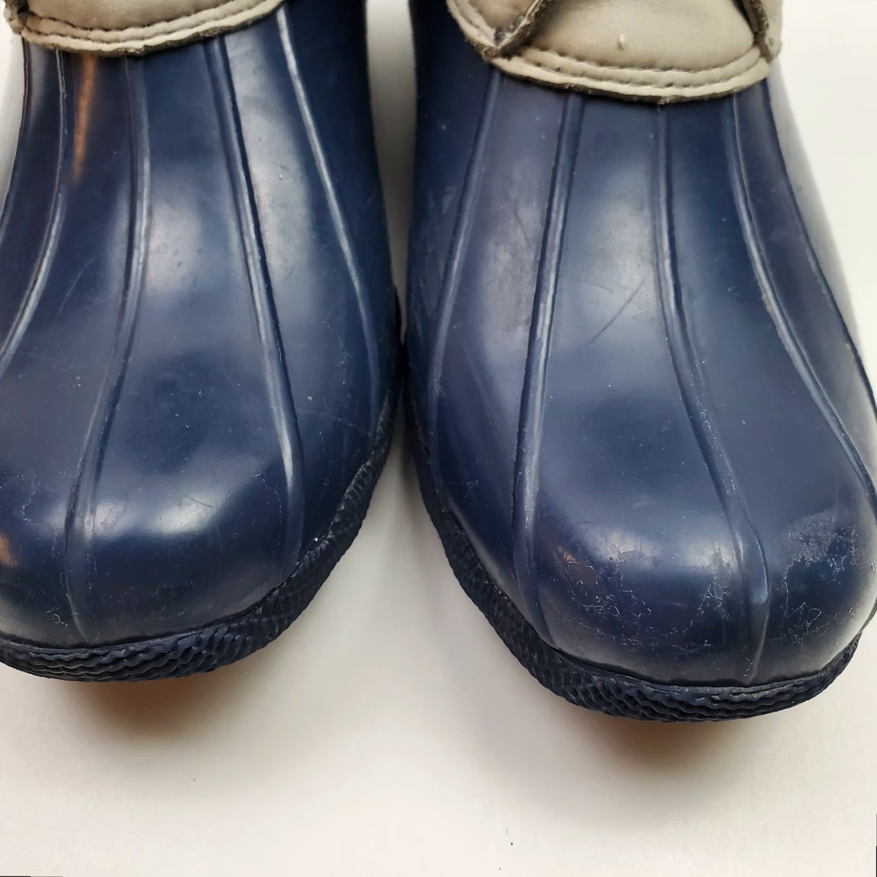 Sperry Sperry Rain Boots Womens Size 9 Blue Gray Ankle Lace Up Side Zip Saltwater Duck Boots Waterproof Lined Rubber Size US 7 / IT 37 - 3 Thumbnail