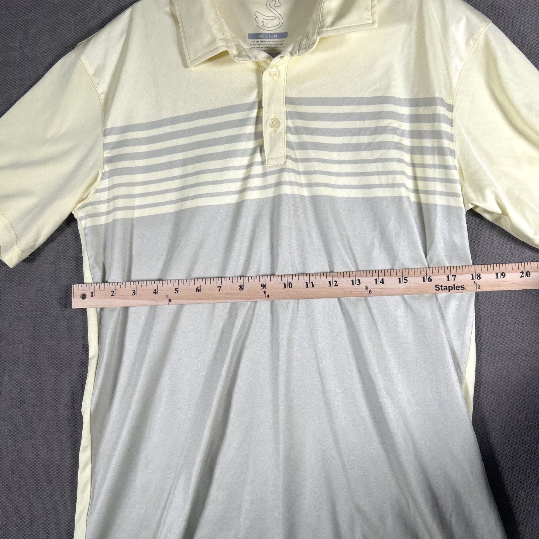 Vintage Swannies Co. Polo Shirt Mens Medium Performance Golf Polo Yellow & Grey Size US M / EU 48-50 / 2 - 6 Thumbnail