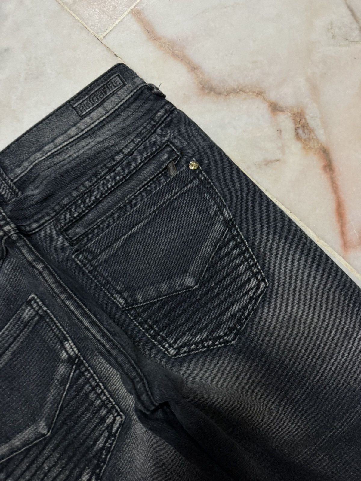 Japanese Brand 💥SLIM STRAIGHT BALMAIN INSPIRED BIKER DENIM JEAN BY JAPANESE Size US 31 - 15 Thumbnail
