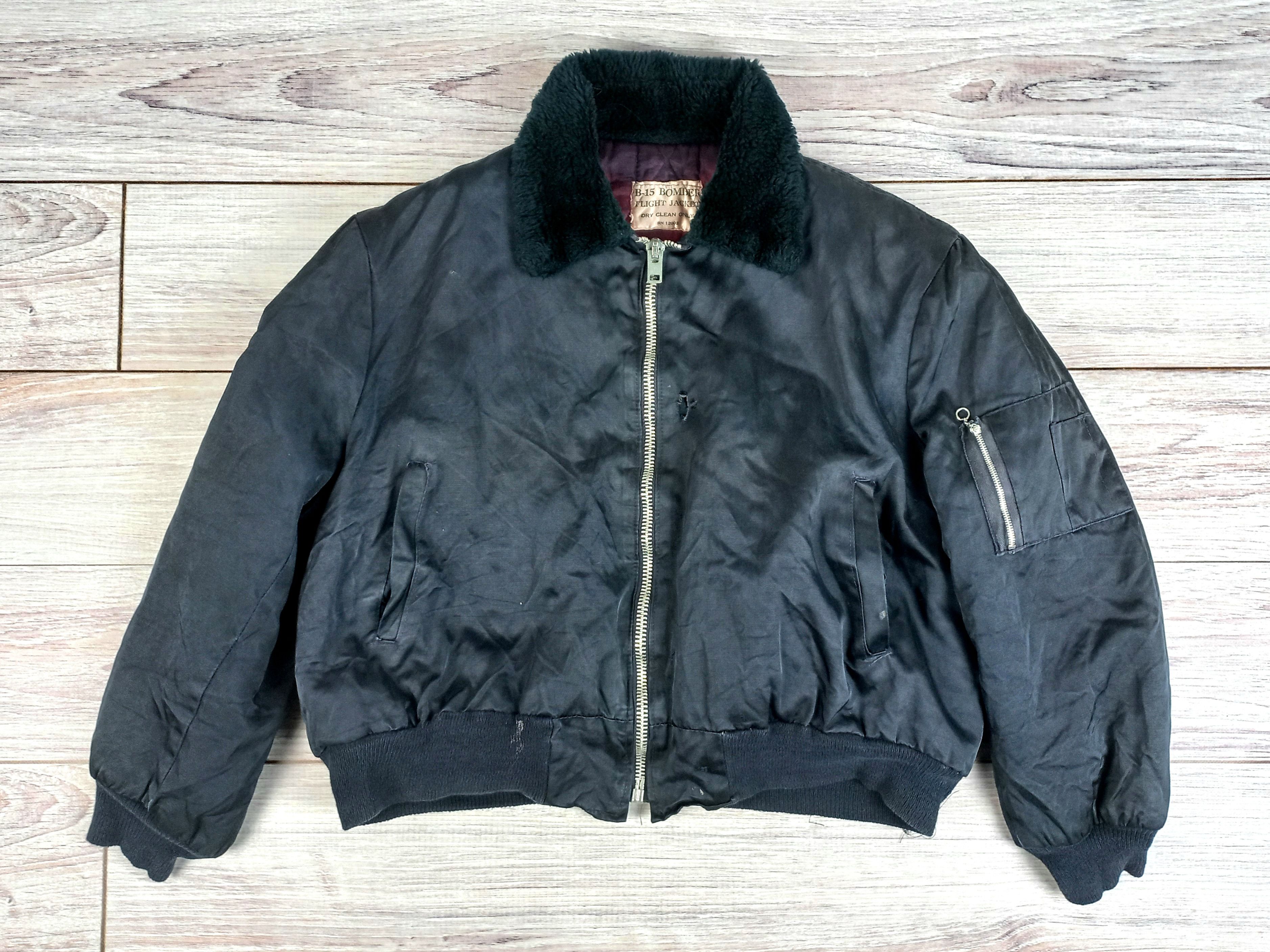 ジャケット・アウター 90s USA B-15 flight jacket black vintage The Vintage Nylon B-15 Jacket is available at US Wings!