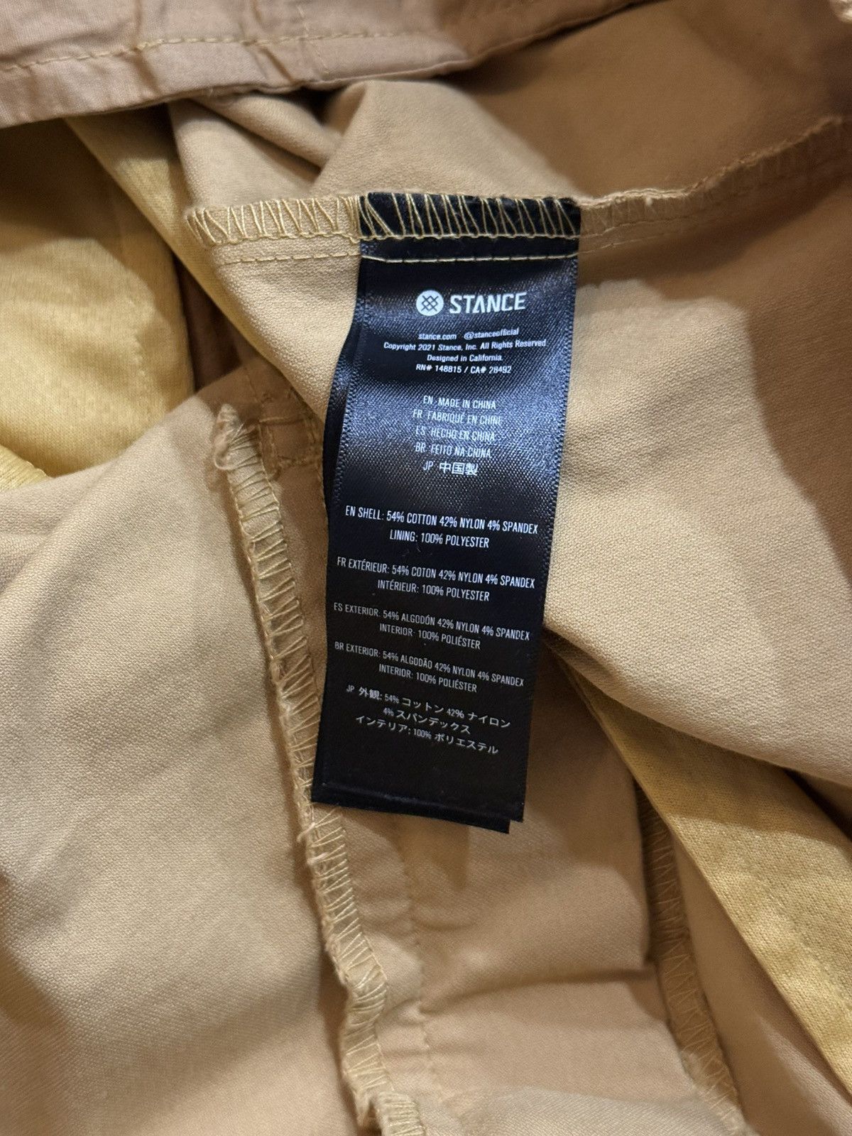 Stance Socks Men's Stance Compound Chino ShortsFreshtek Khaki Sz L Large Size US 36 / EU 52 - 6 Thumbnail