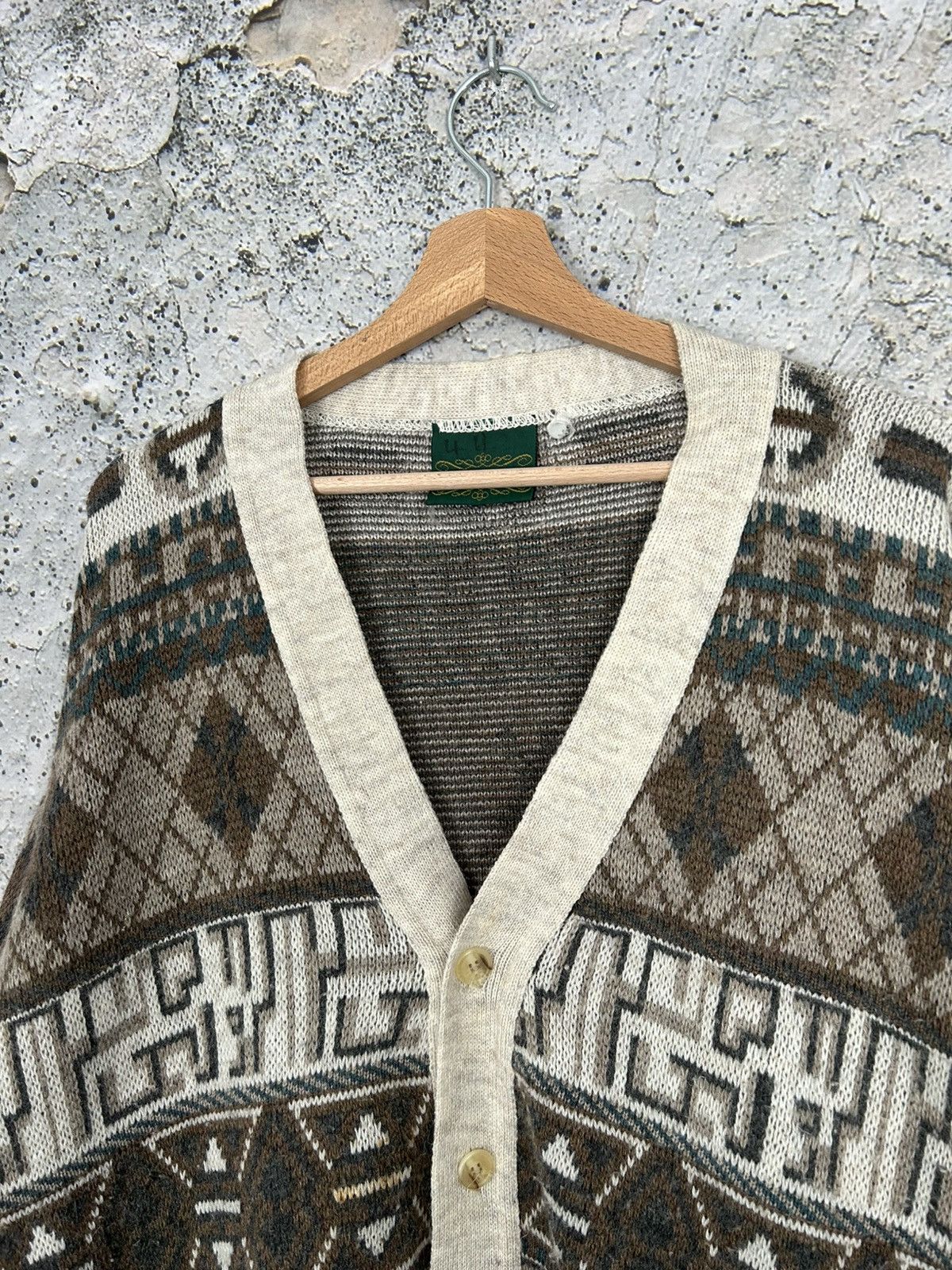 Vintage Vintage Brown Avant Garde Cardigan 90s Grunge Boxy Fit Size US L / EU 52-54 / 3 - 3 Thumbnail