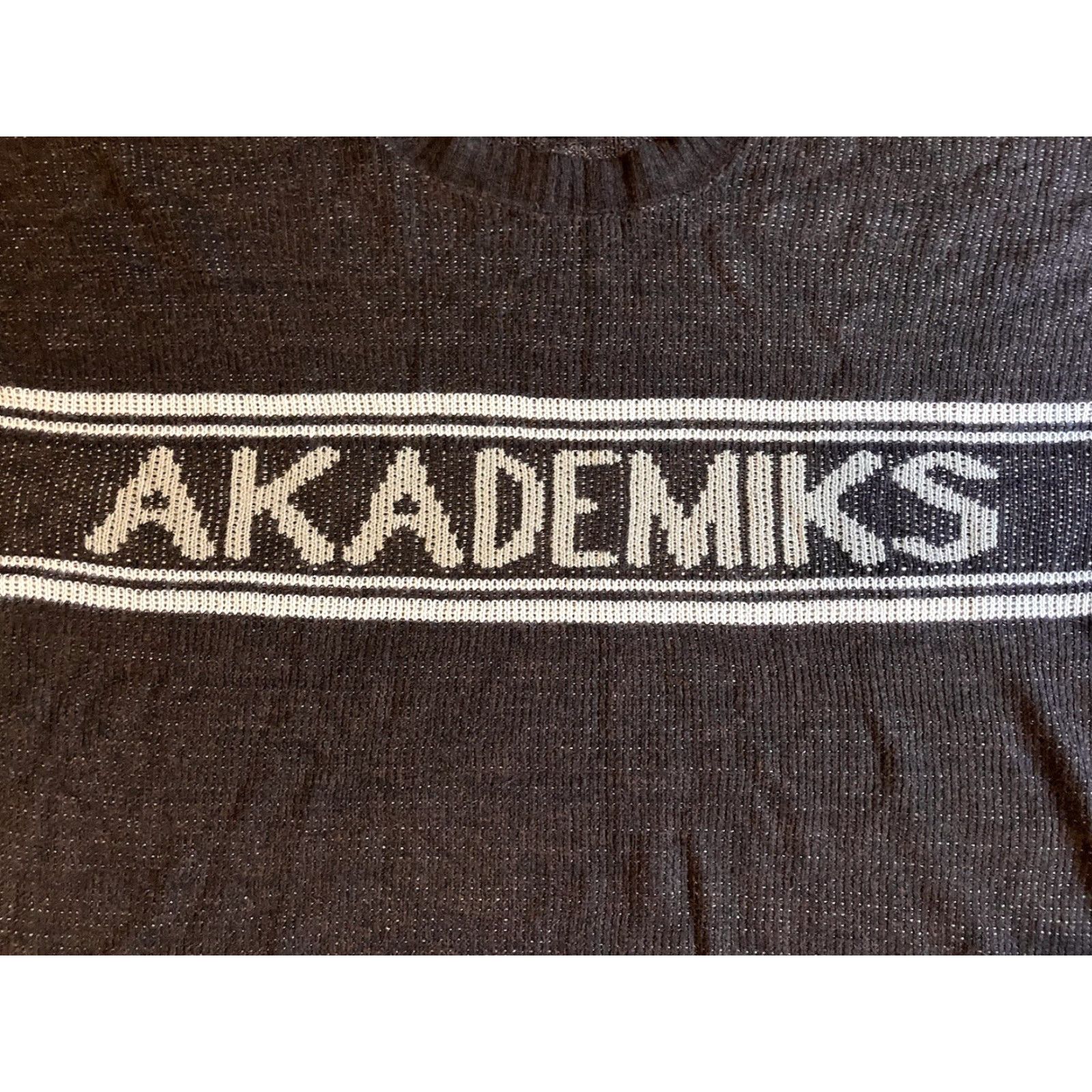 Akademiks VINTAGE Akademiks Sweater Mens 3XL Brown Striped Pullover Crew Neck Oversized 90s Hip Hop Retro Knit Size US XXL / EU 58 / 5 - 3 Thumbnail