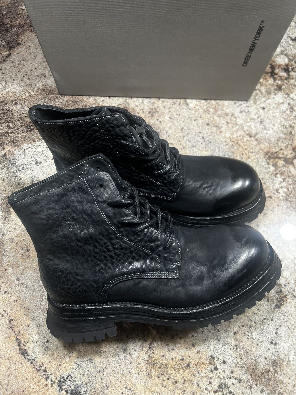Oree NY Cordovan Horse Leather Tonka Combat Boots