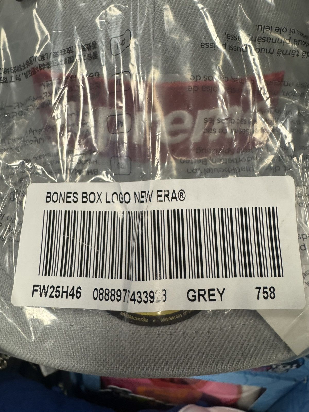 Supreme Supreme Grey Bones Box Logo Fitted Size ONE SIZE - 3 Thumbnail