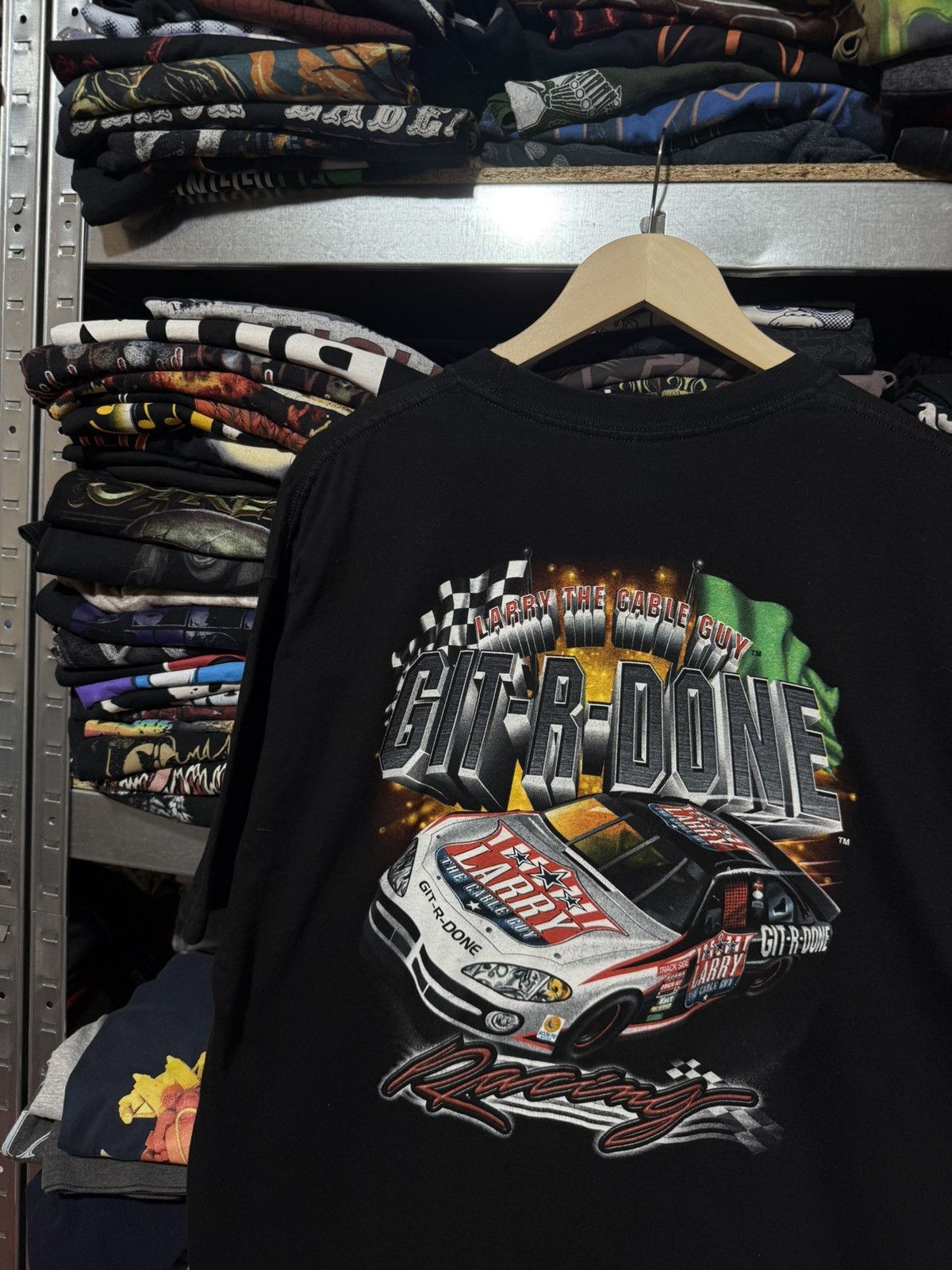 Bass Pro Shops Vintage Y2K Bass Pro Shops Git R Done Racing Graphic T-Shirt Size US XL / EU 56 / 4 - 3 Thumbnail