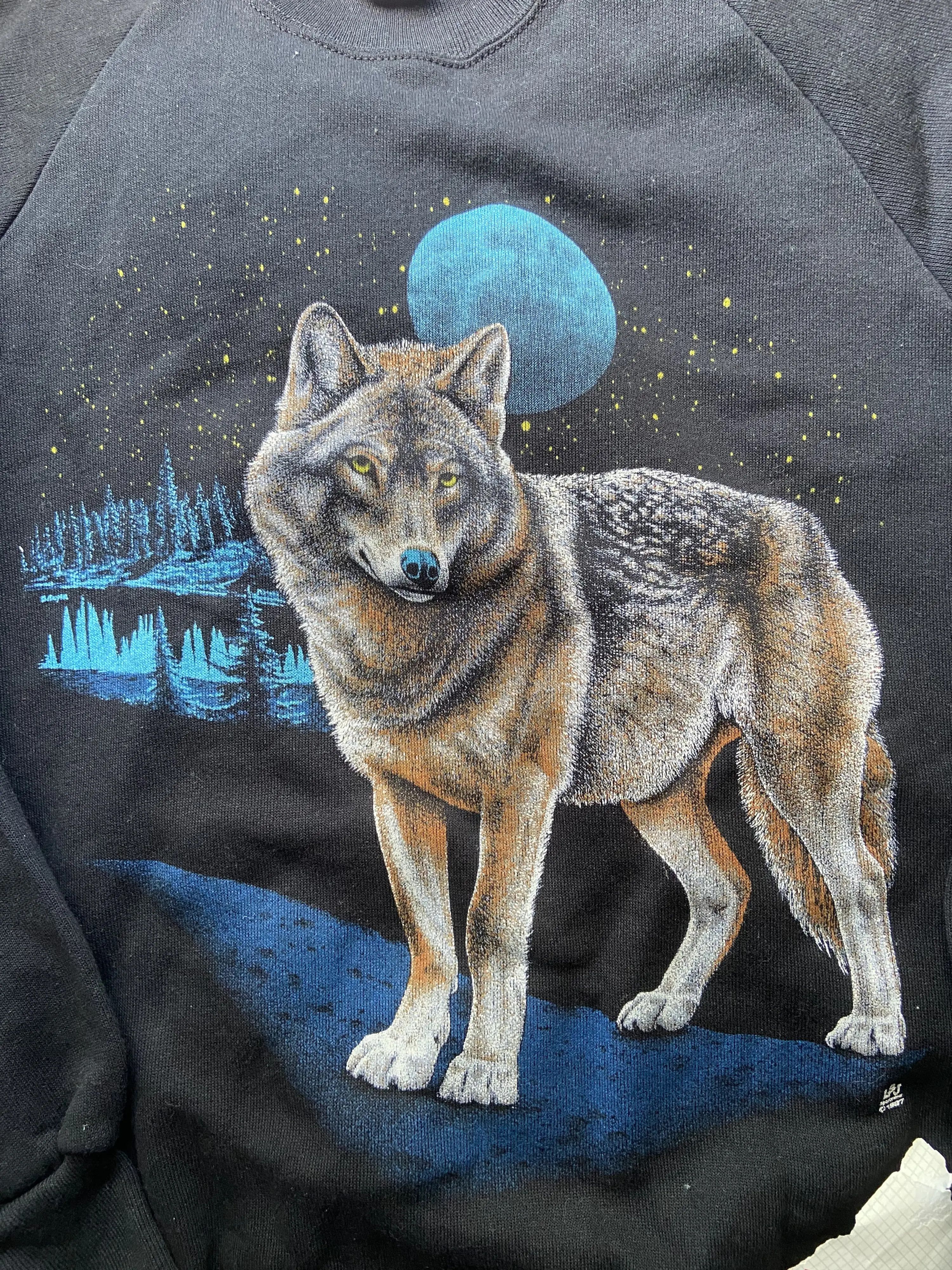 Vintage Jerzees Wolf Sweater Size US L / EU 52-54 / 3 - 3 Thumbnail