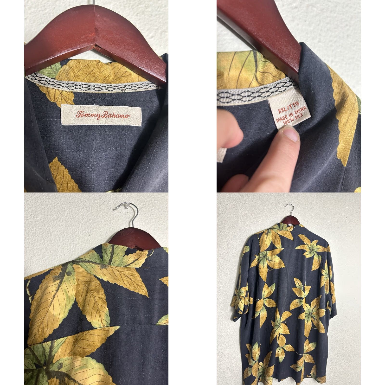 Tommy Bahama VINTAGE Tommy Bahama Mens 2XL Black Silk Button-Up Hawaiian Shirt Casual Mens Shirt Hawaiian 90s? Size US XXL / EU 58 / 5 - 8 Thumbnail