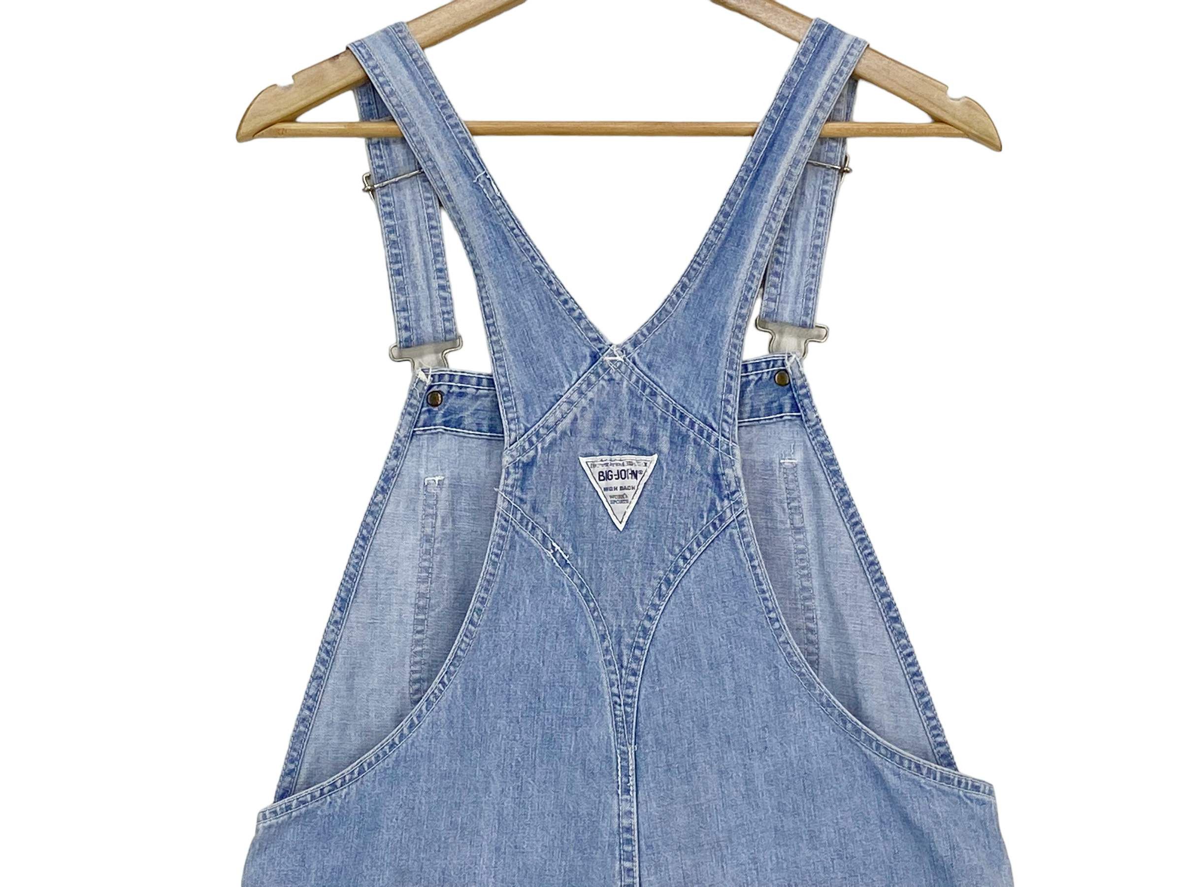 Big John × Vintage Big John Carpenter Bib Overalls Light Wash Jeans Size US 35 - 3 Thumbnail