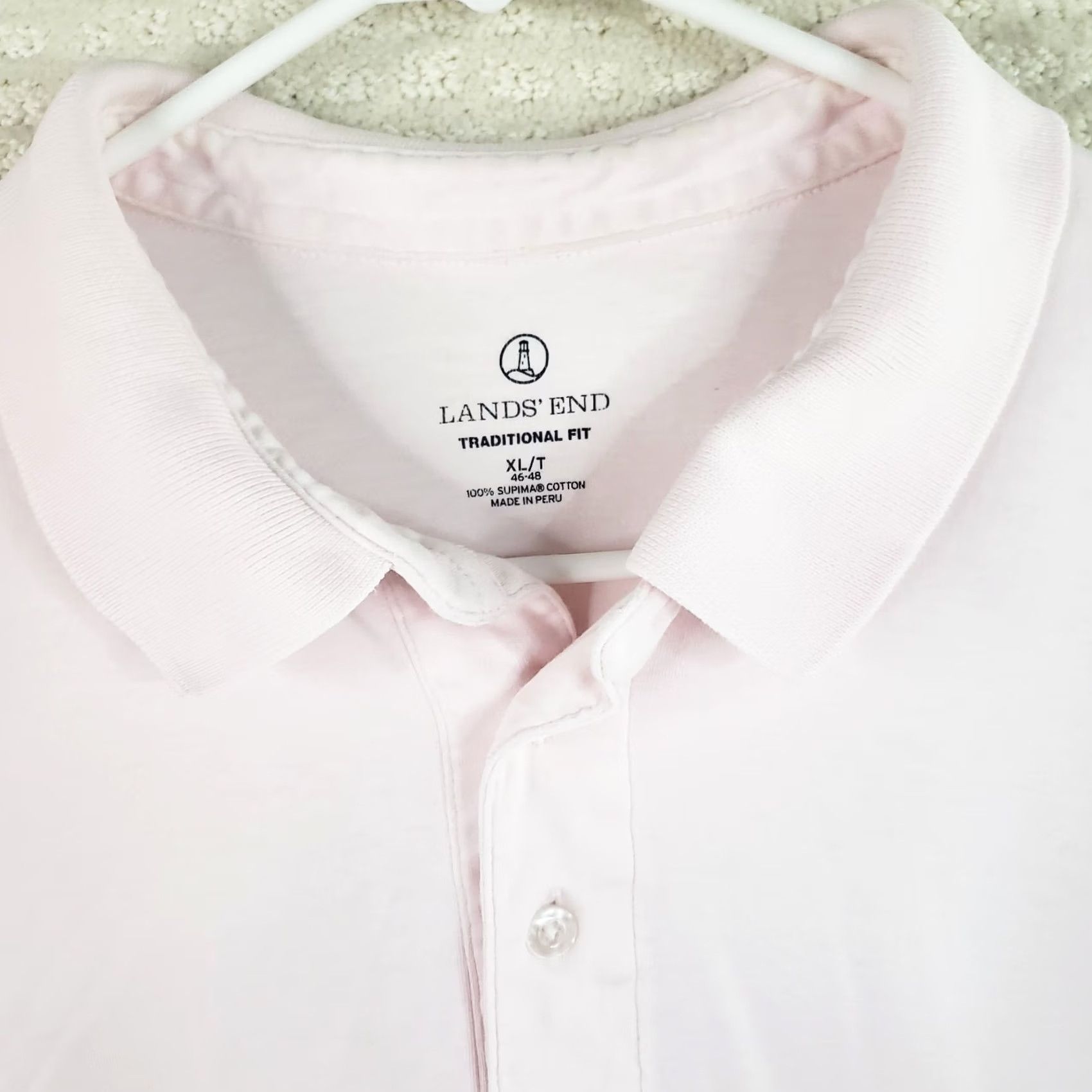 Lands' End Lands' End Polo Shirt Mens XLT Pink 100% Supima Cotton Short Sleeve Cool Wearing Size US XL / EU 56 / 4 - 4 Thumbnail