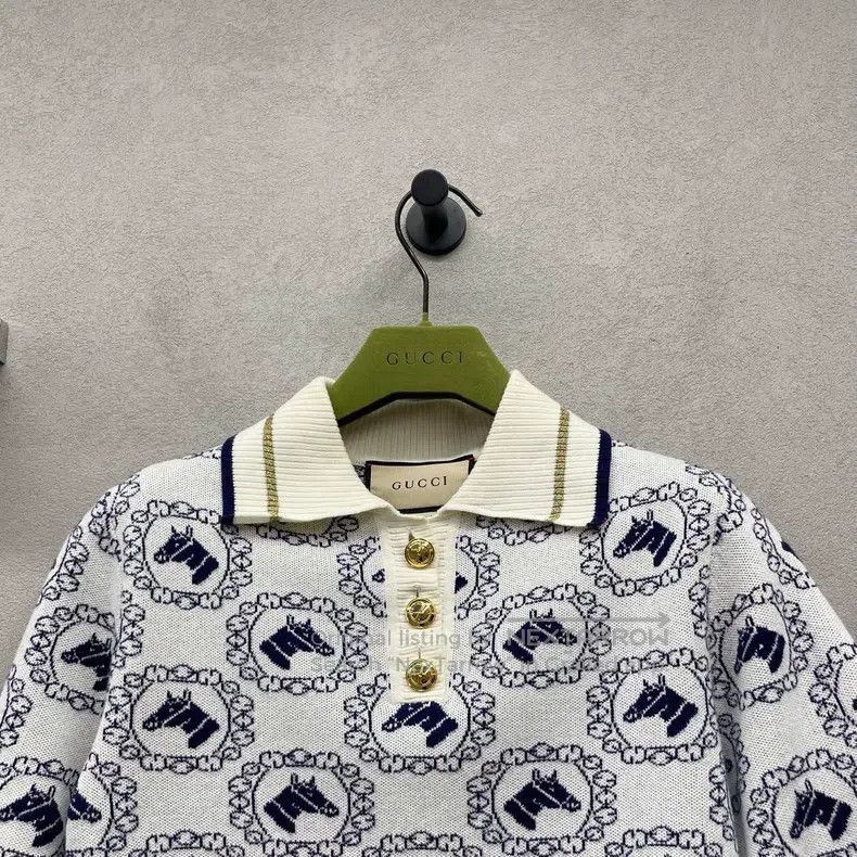 Gucci Gucci Animal pattern knitted short-sleeved polo shirt Size S / US 4 / IT 40 - 4 Thumbnail