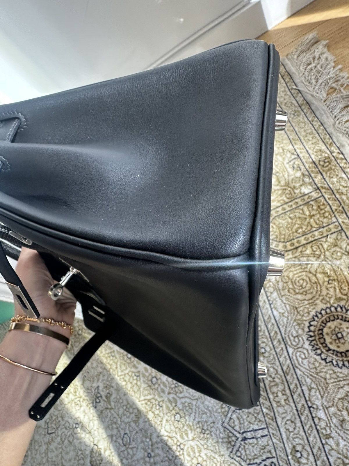 Hermes Hermès Black Niloticus Lizard and Swift Touch Birkin 25 Size ONE SIZE - 8 Thumbnail