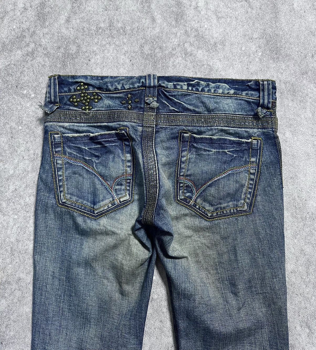 If Six Was Nine Japanes Back Number Flared Studded Jeans Size US 32 / EU 48 - 4 Thumbnail