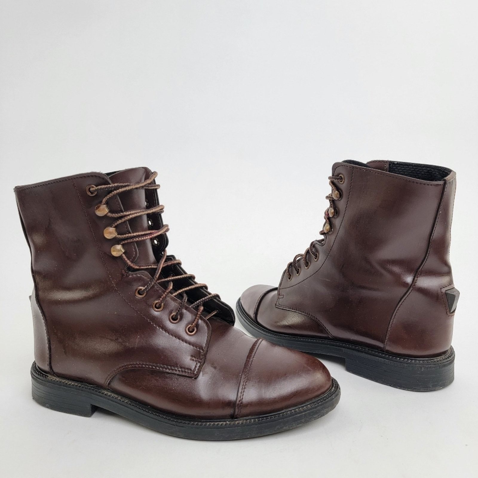Vintage Vintage 90s Brown Leather Capped Toe Cottage Boots - 6 Size US 6 / IT 36 - 1 Thumbnail
