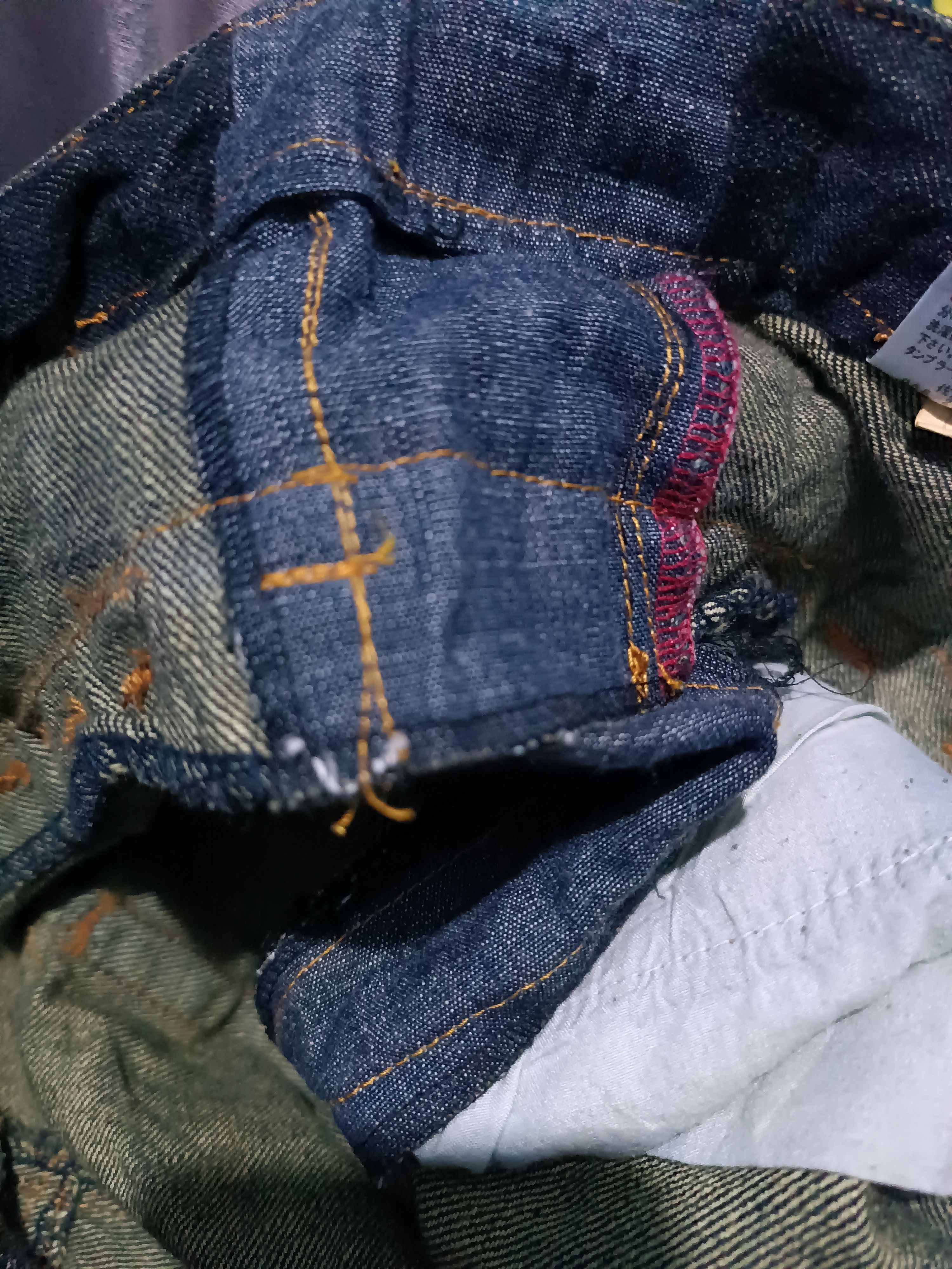 Japanese Brand Vintage Nylaus Distressed Double Waist Bondage Punk Jeans Size US 32 / EU 48 - 7 Thumbnail
