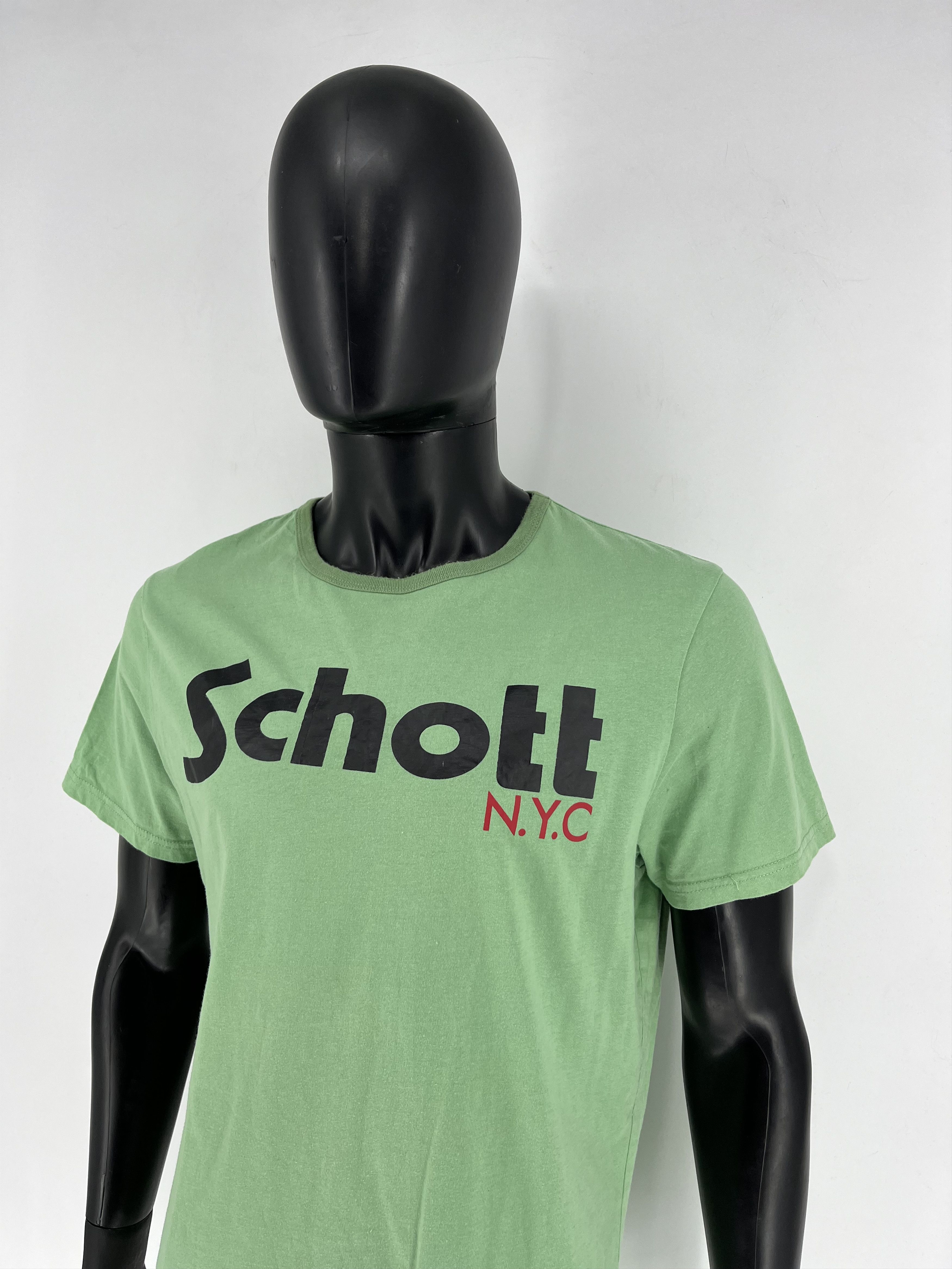 Japanese Brand × Schott × Vintage Rare‼️🔥Schott N.Y.C Big SpellOut T-Shirt Size XL Size US XL / EU 56 / 4 - 8 Thumbnail