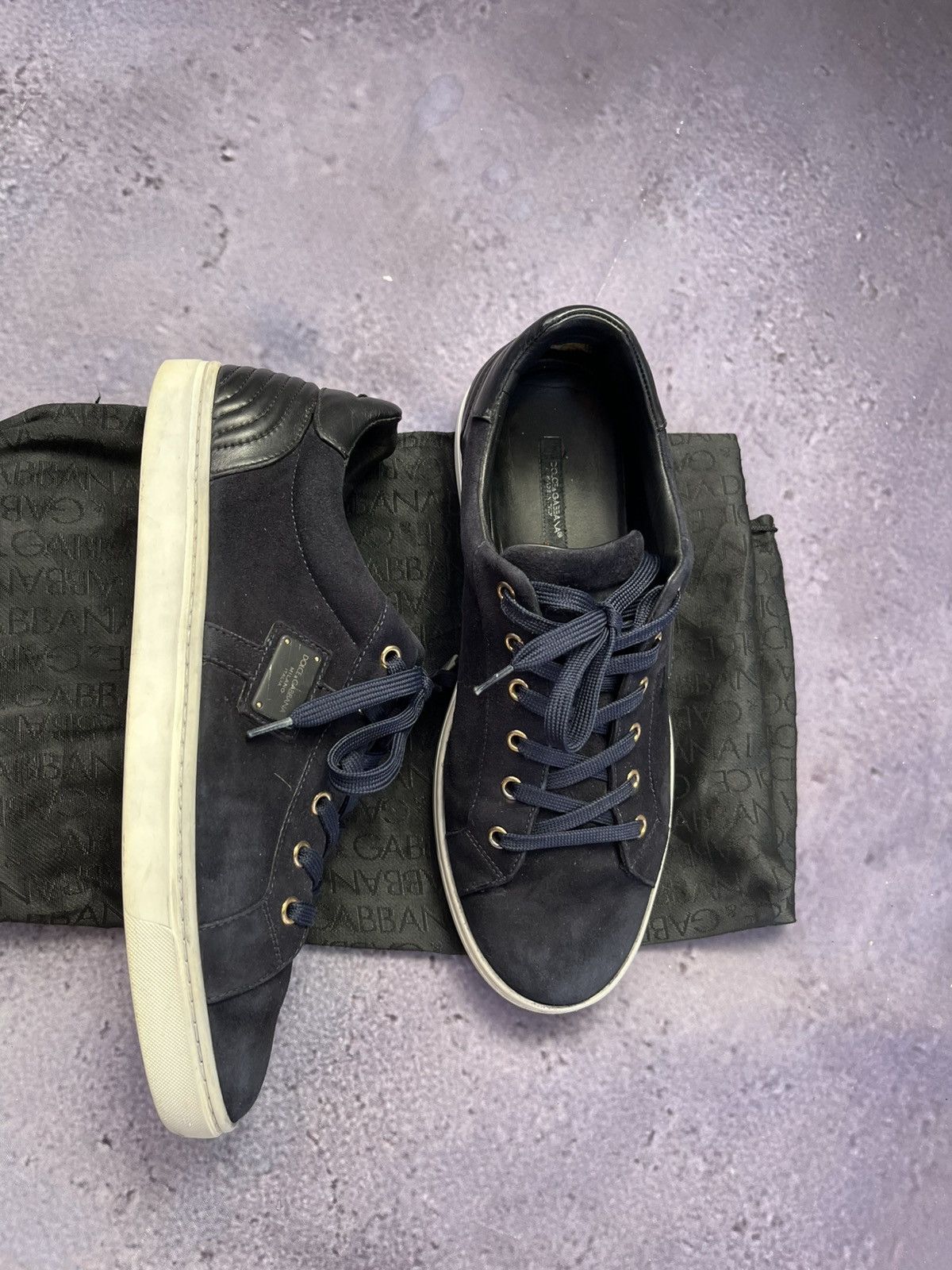 Dolce & Gabbana Low-Top Sneaker Navy Blue Suede Size US 8.5 / EU 41-42 - 2 Thumbnail