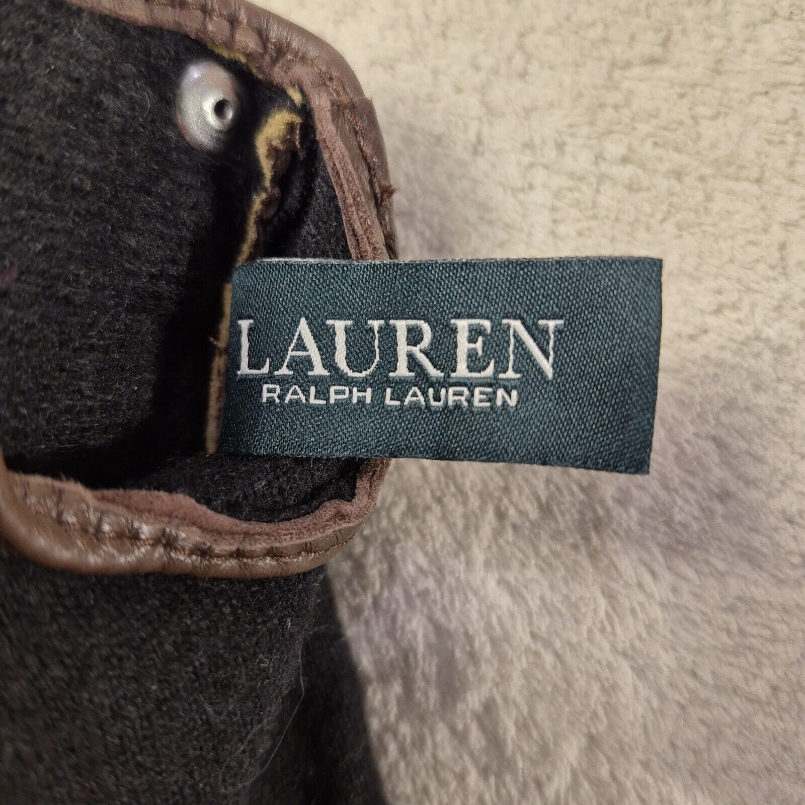 Polo Ralph Lauren Polo Ralph Lauren Women's Brown Sheepskin Quilted Gloves L Size ONE SIZE - 4 Thumbnail