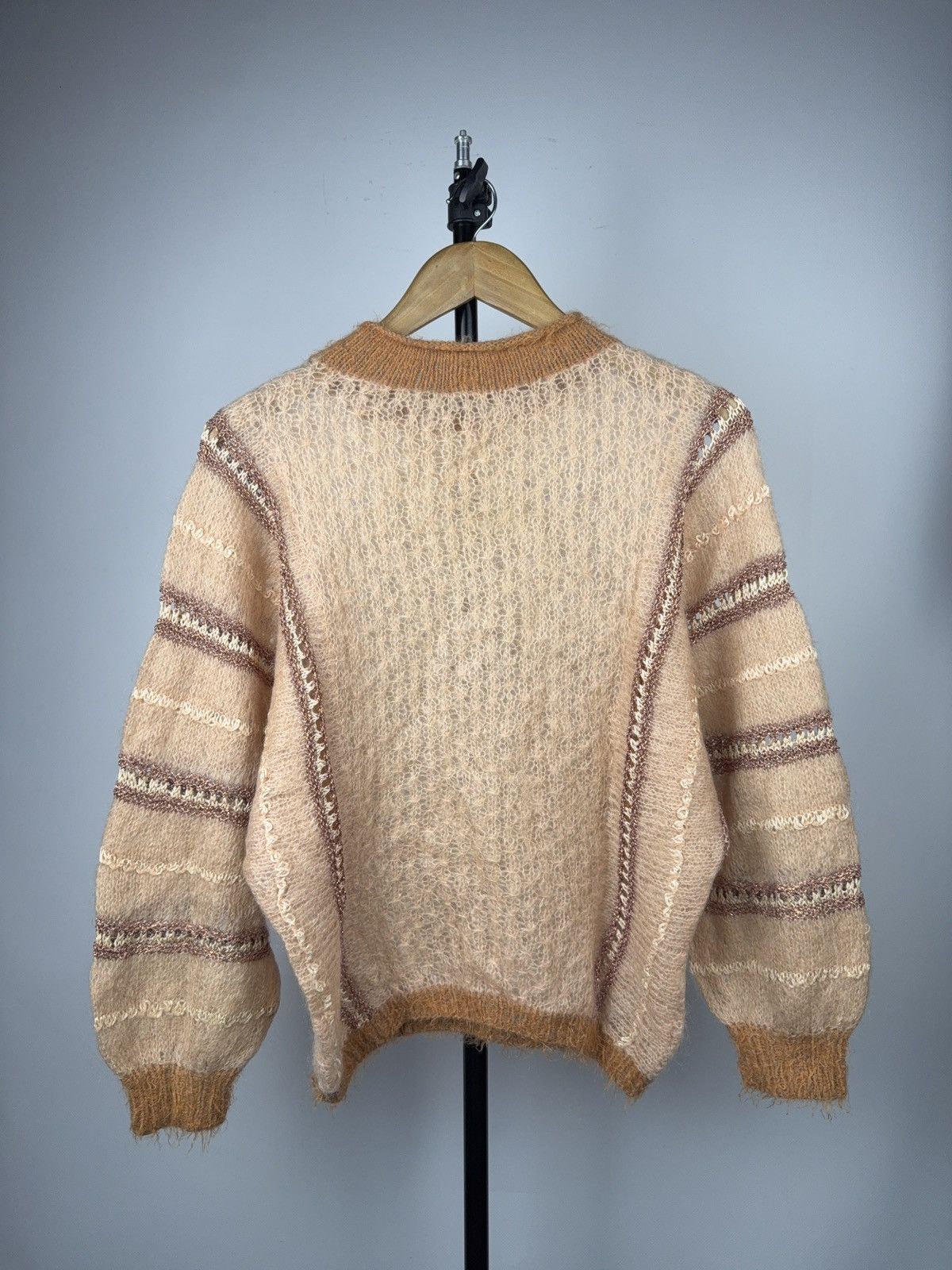 Japanese Brand Vintage Avant Garde Mohair Knit Sweater Sheer Panel Design Size M / US 6-8 / IT 42-44 - 6 Thumbnail