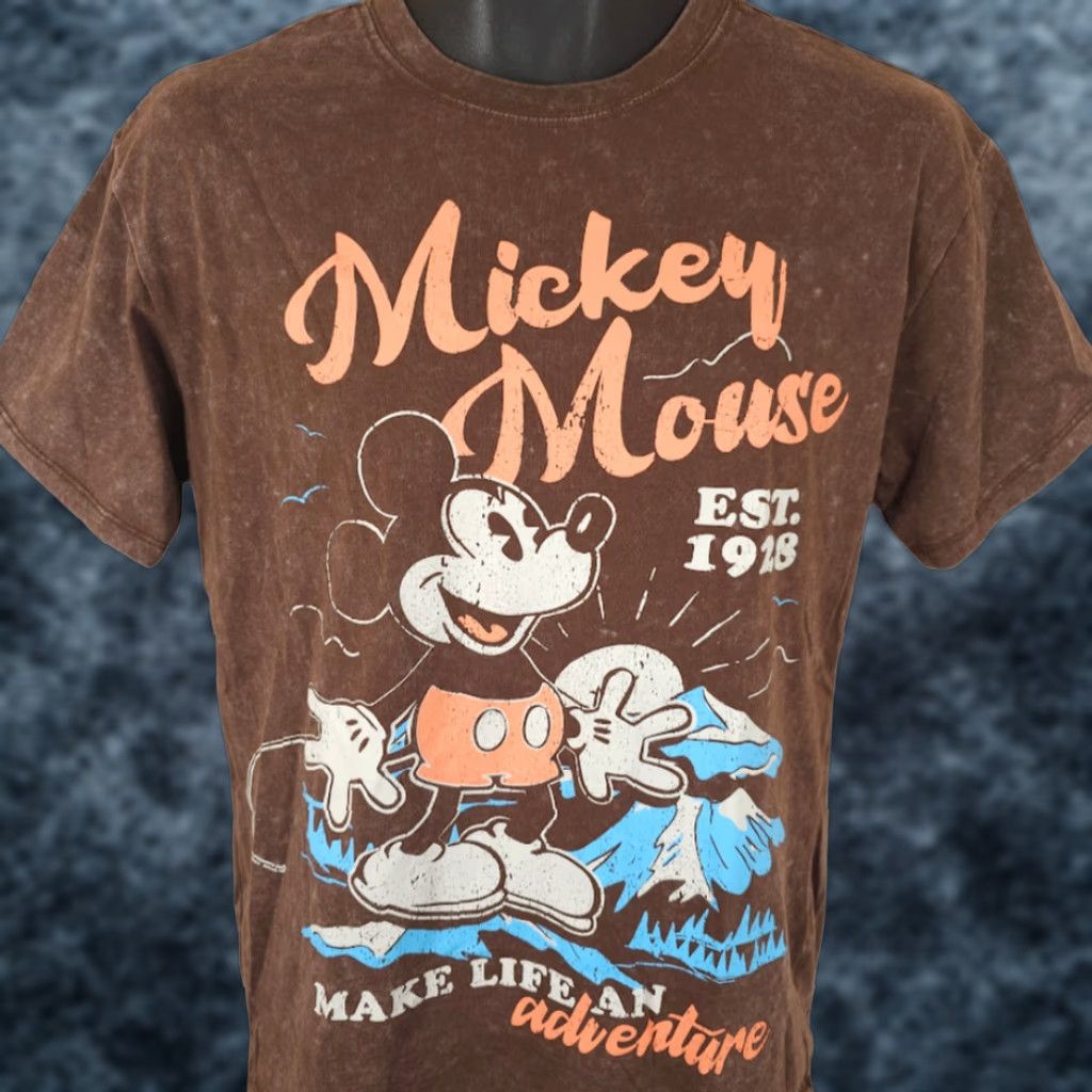 Disney Mickey Mouse T Shirt Mens Size Small Brown Disney Make Life An Adventure Size US S / EU 44-46 / 1 - 1 Thumbnail