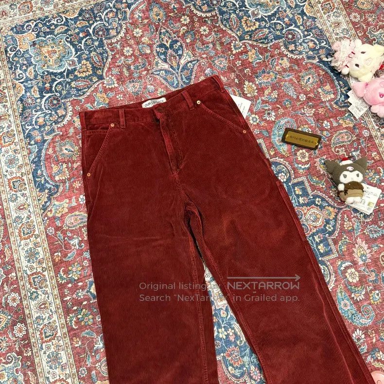 Our Legacy Our Legacy Corduroy Loggers Straight Leg Pants, Red Cordur Size US 30 / EU 46 - 3 Thumbnail