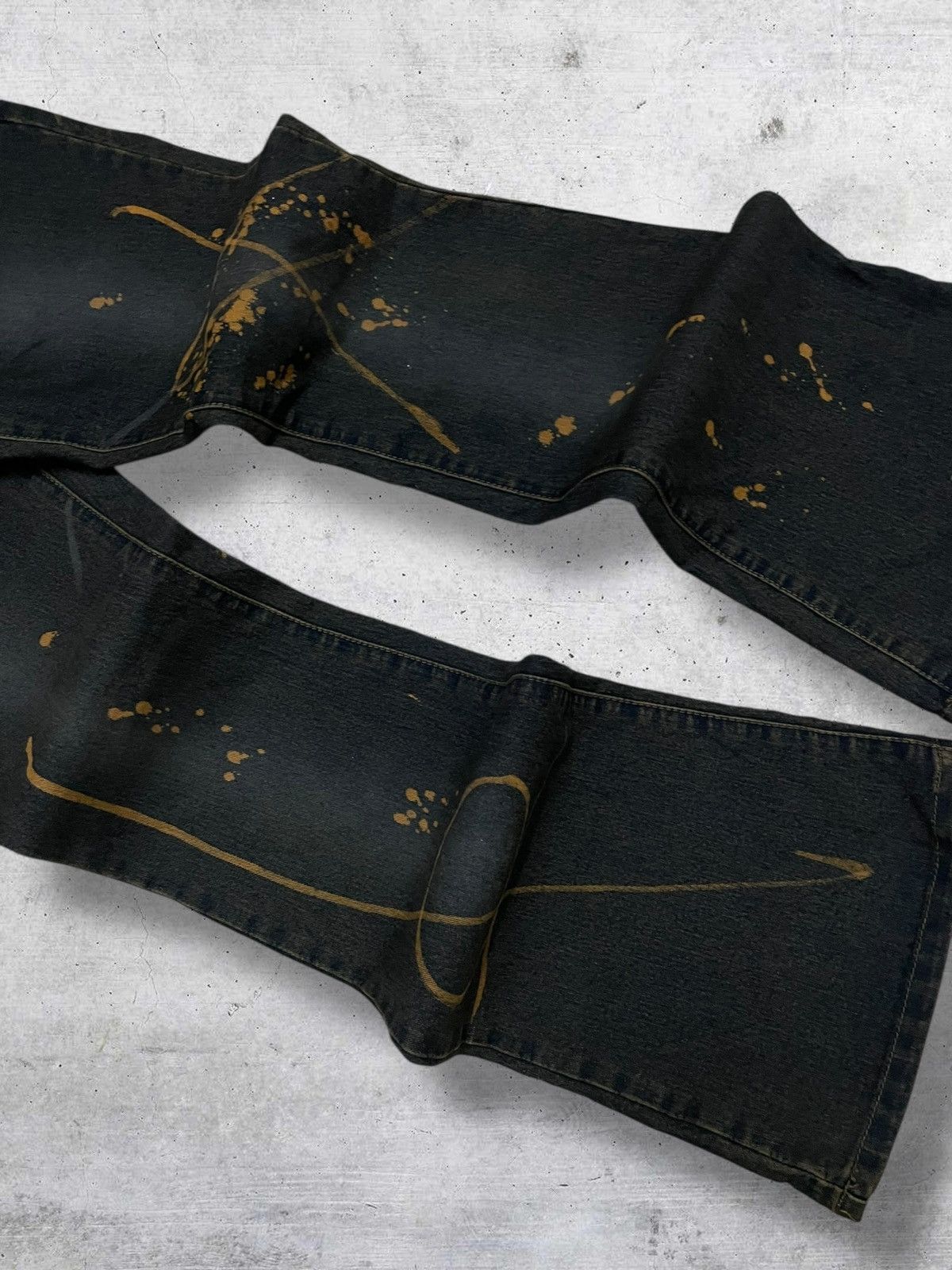 Tornado Mart VINTAGE HAPHAZARD JAPAN OG 90S DESIGNER BLEACH SPLASH FLARED Size US 28 / EU 44 - 6 Thumbnail