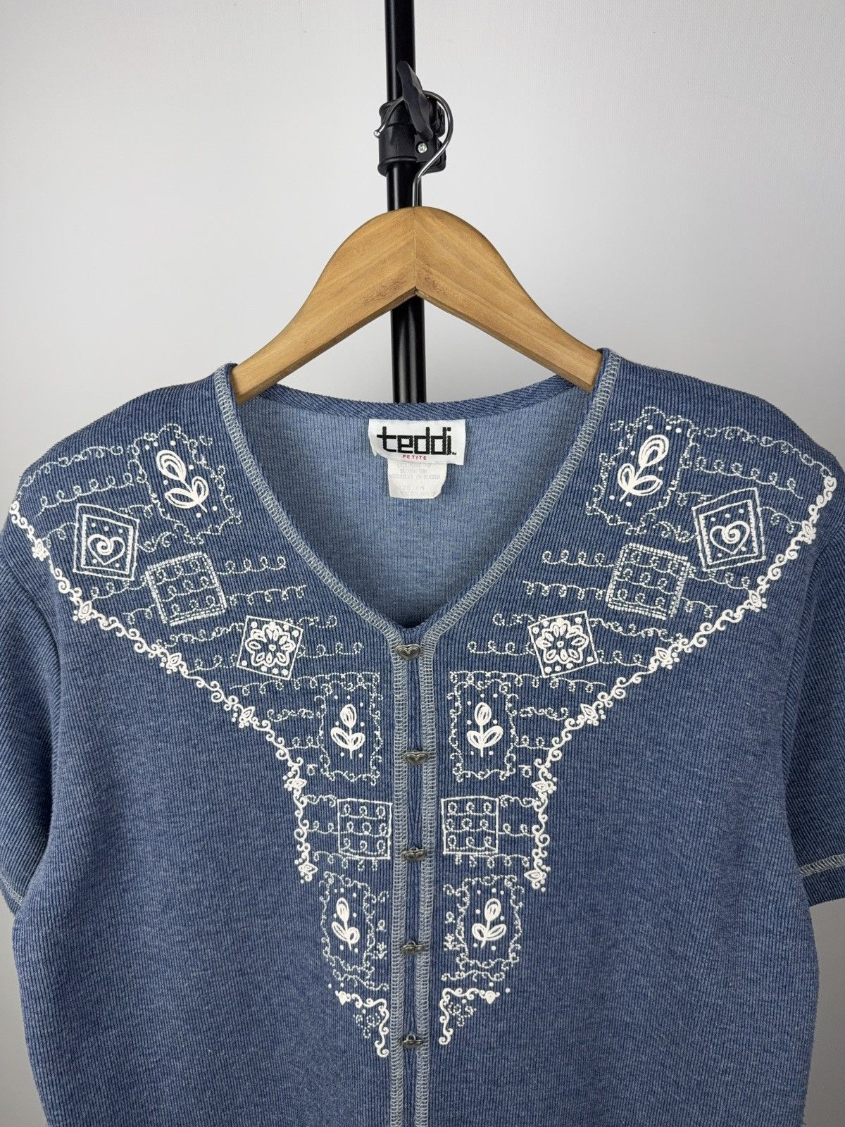Vintage Vintage Teddi Petite Embroidered Zip Top Boho Folk Style Size M / US 6-8 / IT 42-44 - 2 Thumbnail