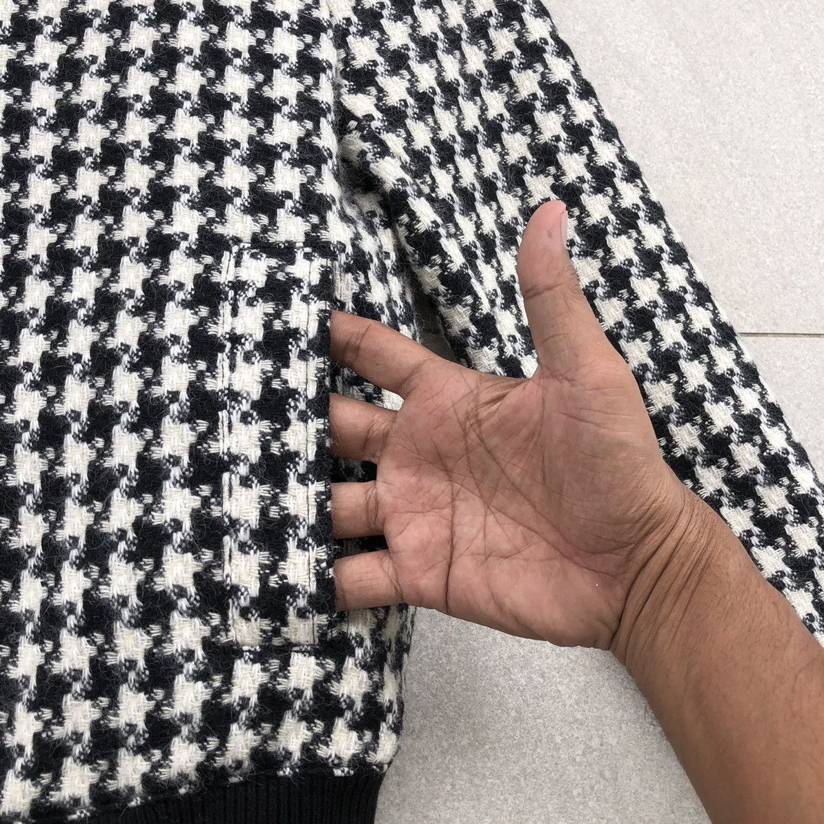 Japanese Brand Japanese Brand GGD Houndstooth Bomber Jacket In Black/white Size S / US 4 / IT 40 - 10 Thumbnail