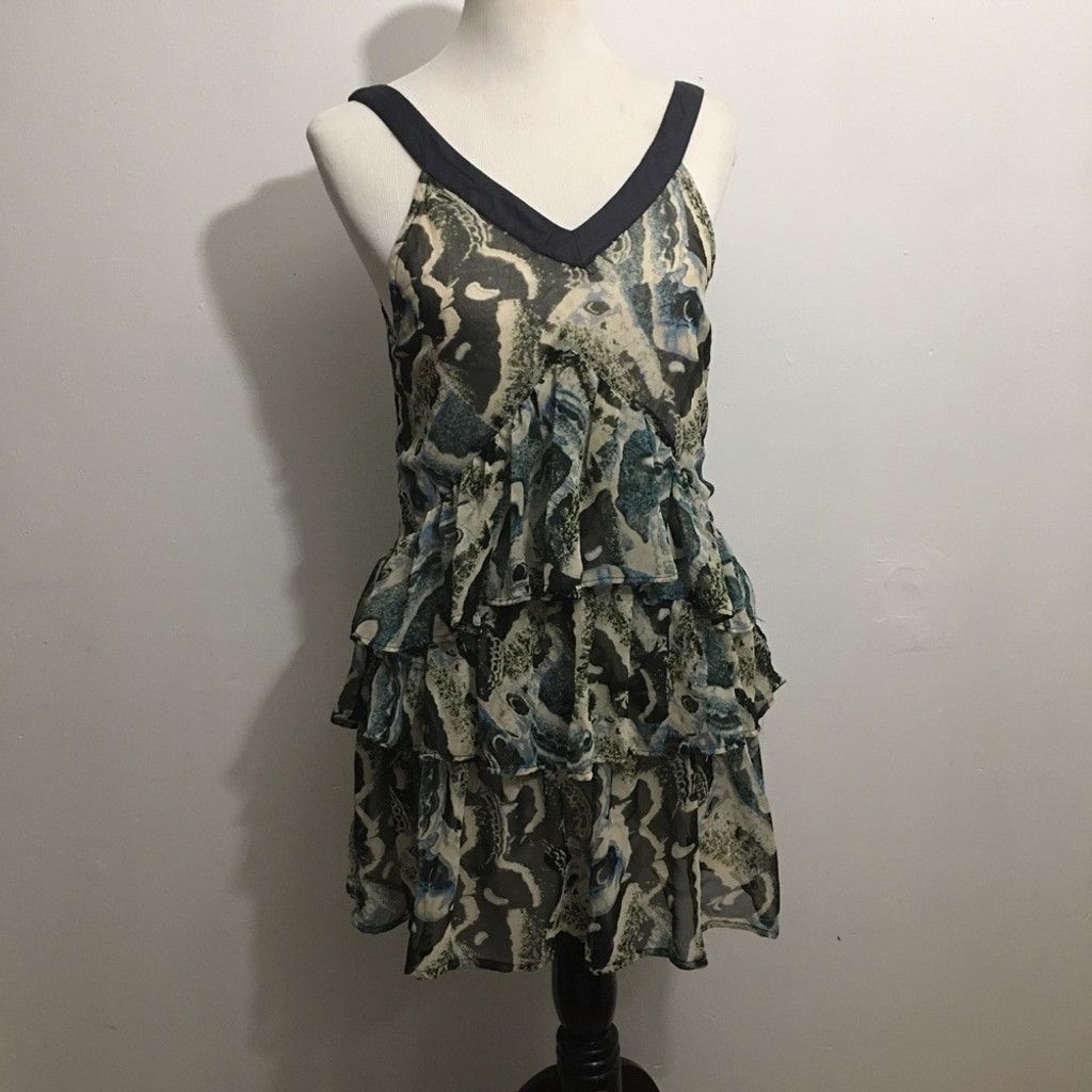 Other Kimchi Blue 3-Tier Ruffle Mini Dress: Size Medium Size L / US 10 / IT 46 - 1 Thumbnail