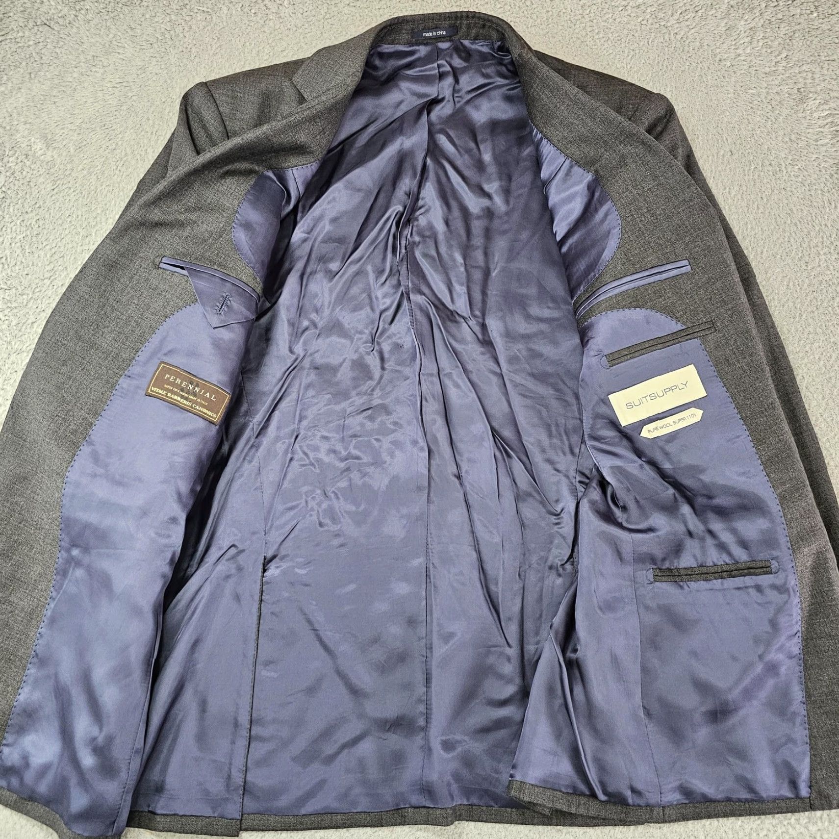 Suitsupply Suitsupply Blazer Mens 50 Gray Wool Napoli Perennial Vitale Barberis Classic Jacket Size 40R - 4 Thumbnail