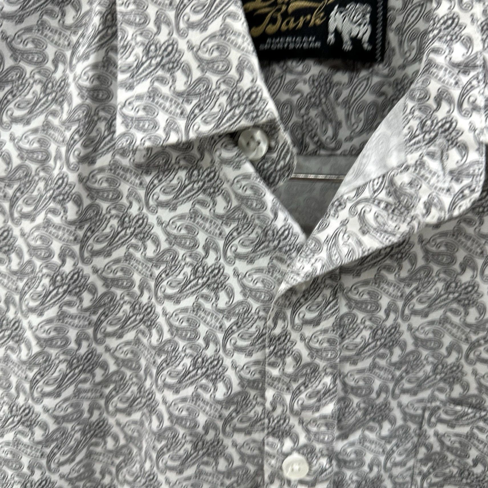 Bark Dukes Bark American Sportswear Shirt Mens M Gray Floral Paisley Preppy Button-Up Collared Short Sleeve Vintage Casual Formal Party/Cocktail 90s? Size US M / EU 48-50 / 2 - 6 Thumbnail