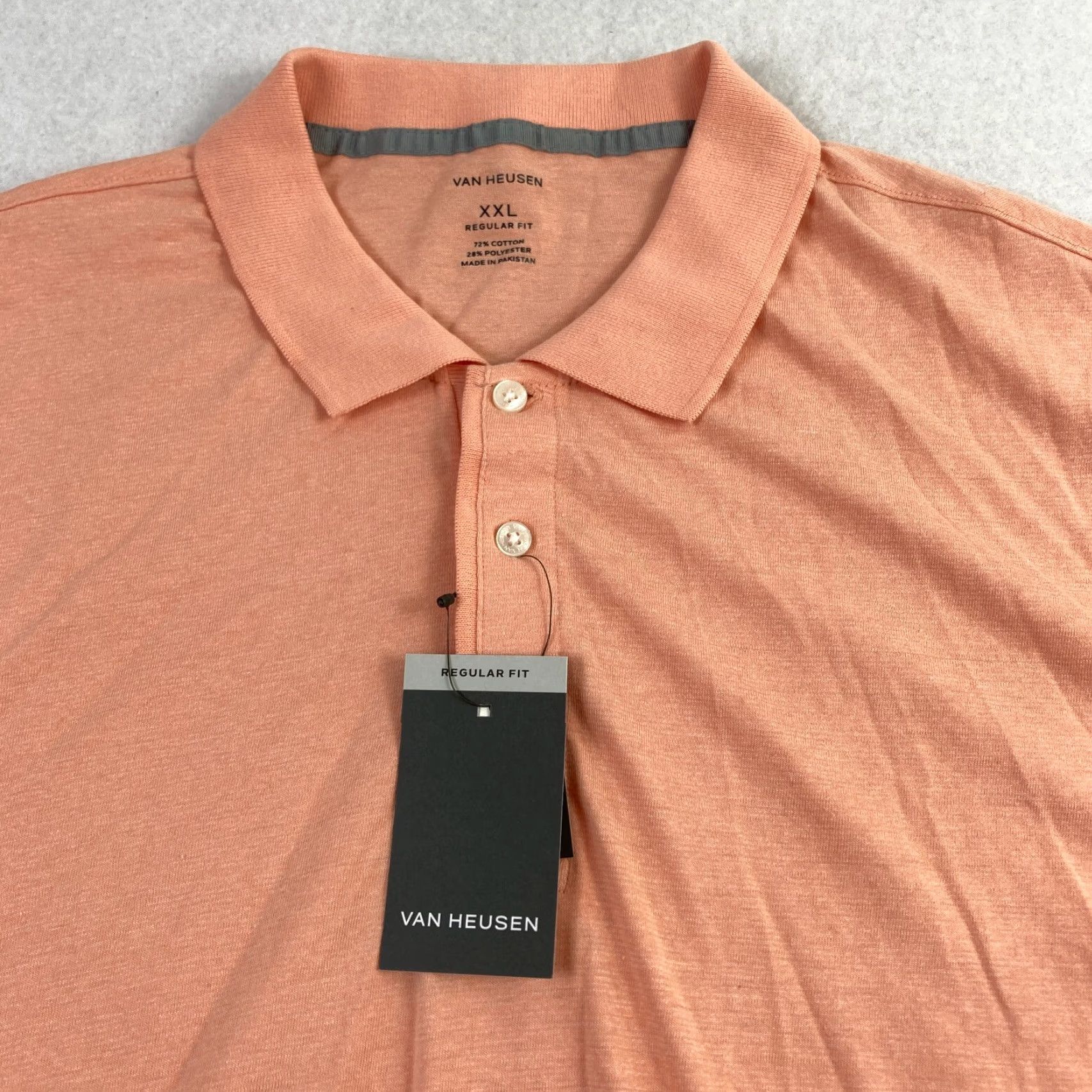 Van Heusen Van Heusen Polo Shirt Mens 2XL Regular Pink Short Sleeve Polo Shirt Casual Size US XXL / EU 58 / 5 - 3 Thumbnail