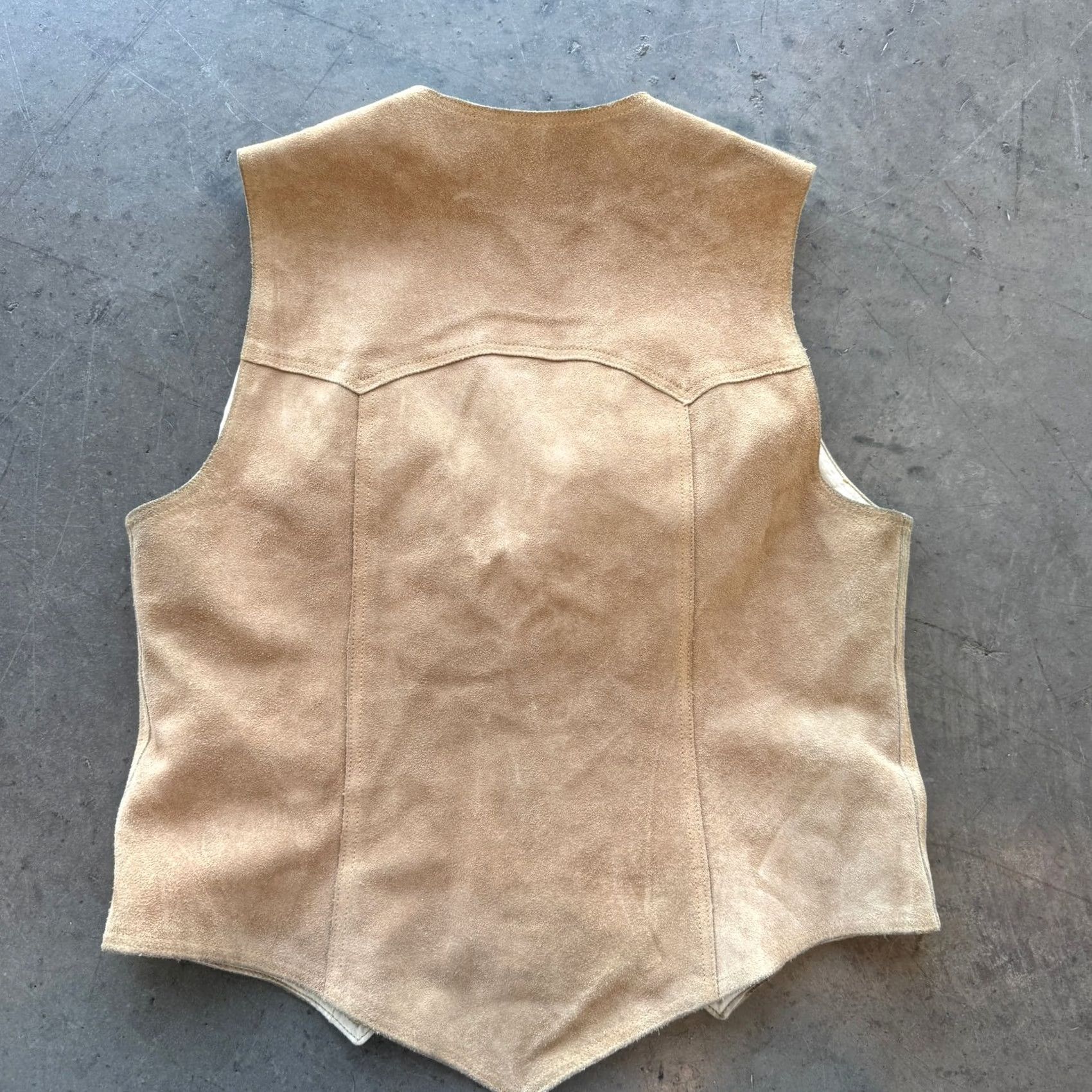 Vintage VINTAGE Y2K Cowhide Leather California Women's Fitted Button Front Vest Small Beige Size S / US 4 / IT 40 - 2 Thumbnail