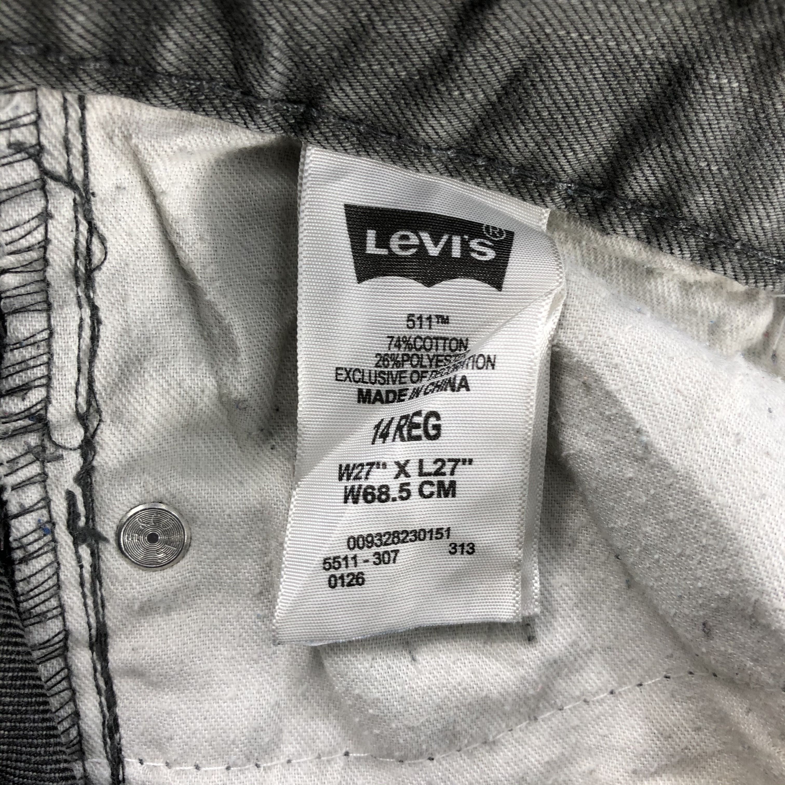 Levi's Levi's 511 Jeans Faded Black Denim KJ1052 Size US 27 - 13 Thumbnail