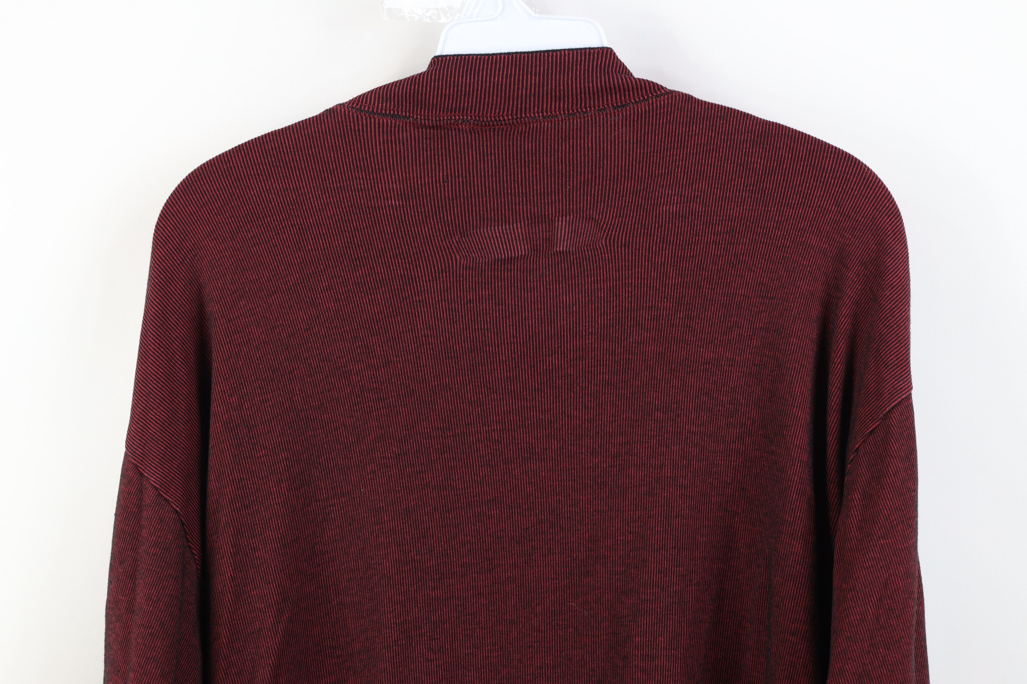 Vintage Vintage 90s Streetwear Ribbed Knit Mock Neck T-Shirt Red Size US M / EU 48-50 / 2 - 13 Thumbnail