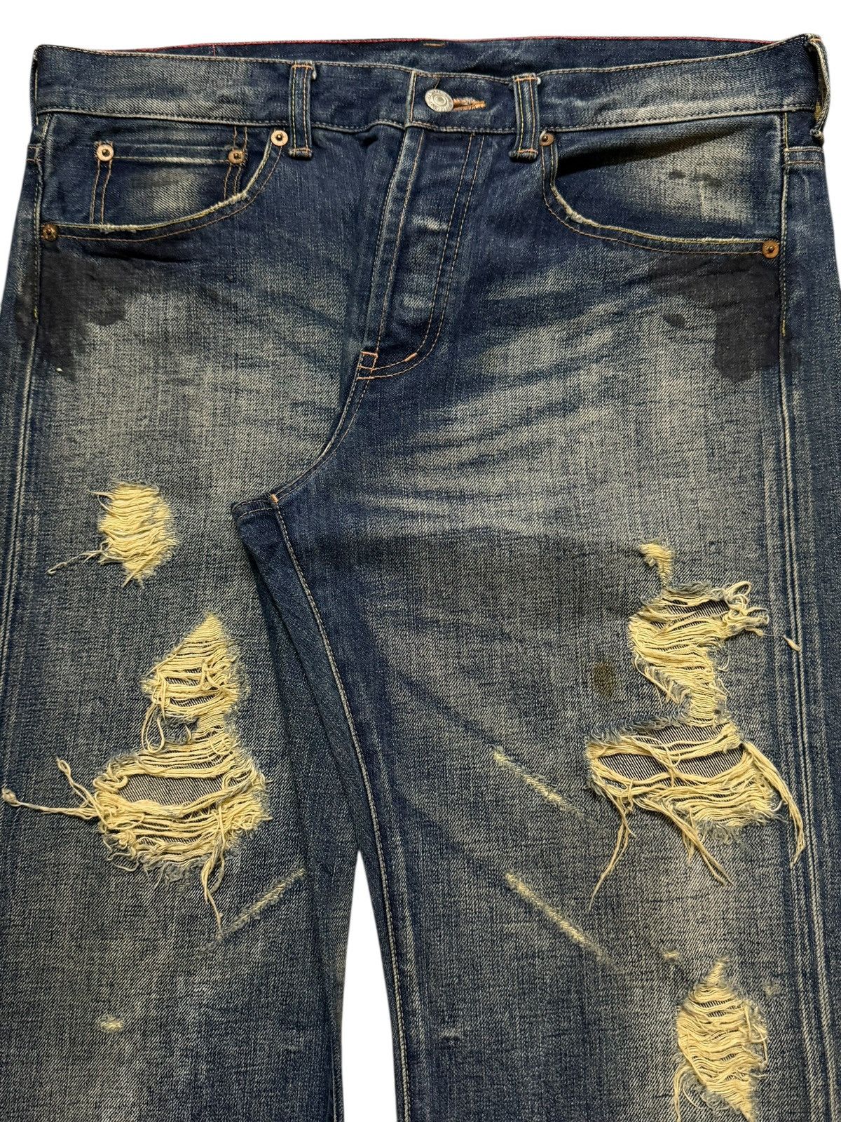Kapital Vintage 90s Japan Soul Of Freedom Faded Distressed Wide Leg Size US 33 - 3 Thumbnail