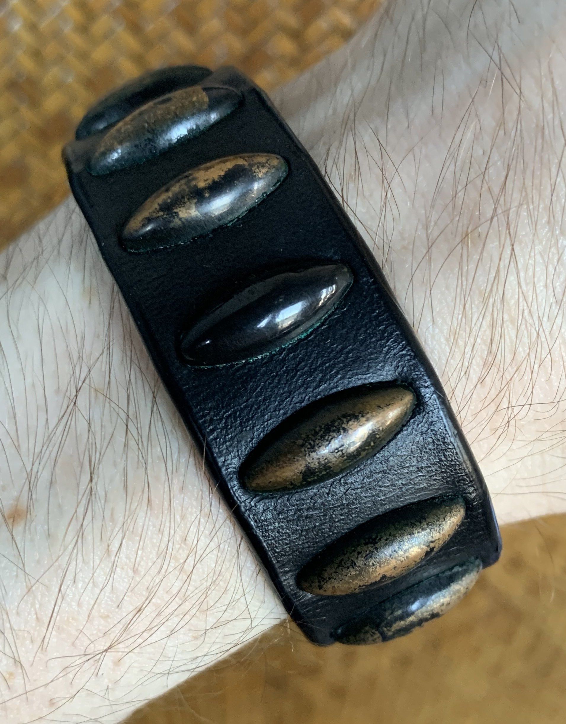 Number (N)ine SS05 Number (N)ine Leather Zip Bracelet | Grailed
