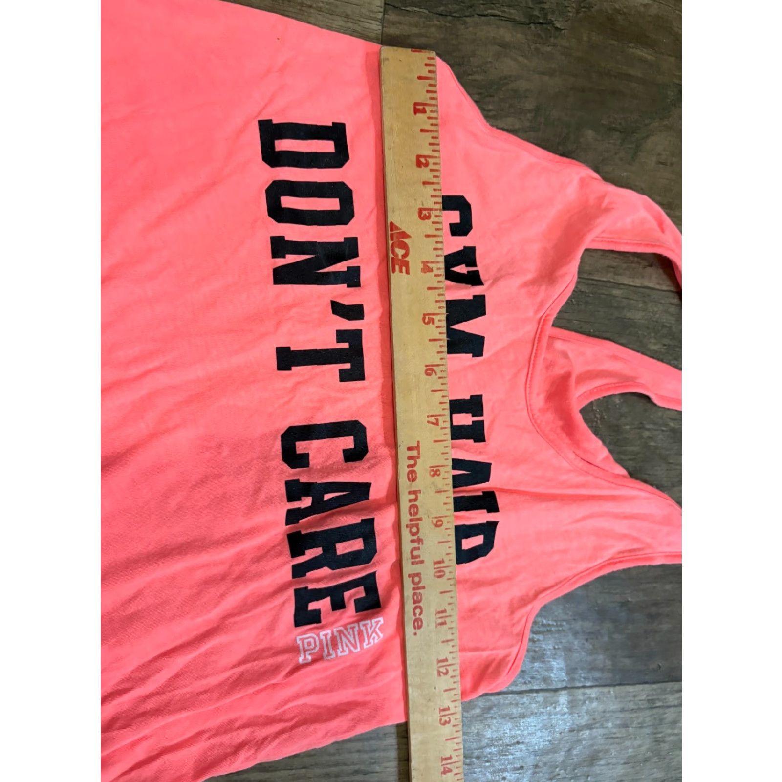 Victoria's Secret VINTAGE Victoria's Secret PINK Tank Top Womens XS "Gym Hair Dont Care" Peach Shirt Size XS / US 0-2 / IT 36-38 - 3 Thumbnail