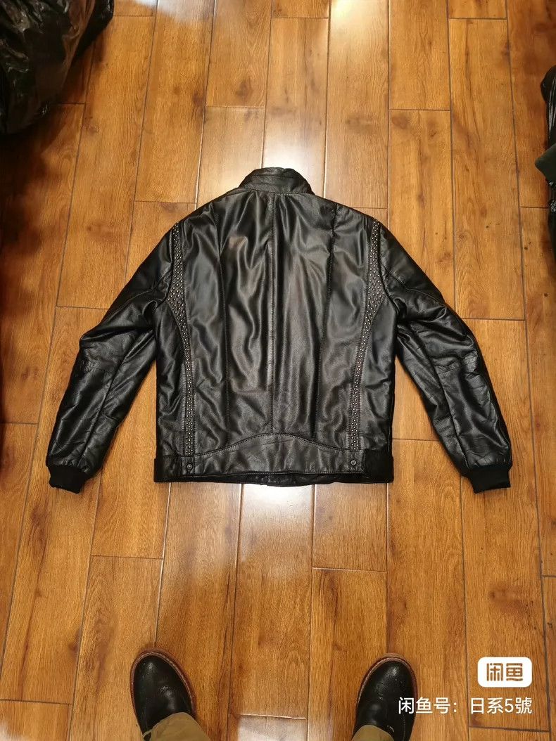Versace Versace Black Pana lambskin heavy work willow nail men's l Size US L / EU 52-54 / 3 - 2 Thumbnail