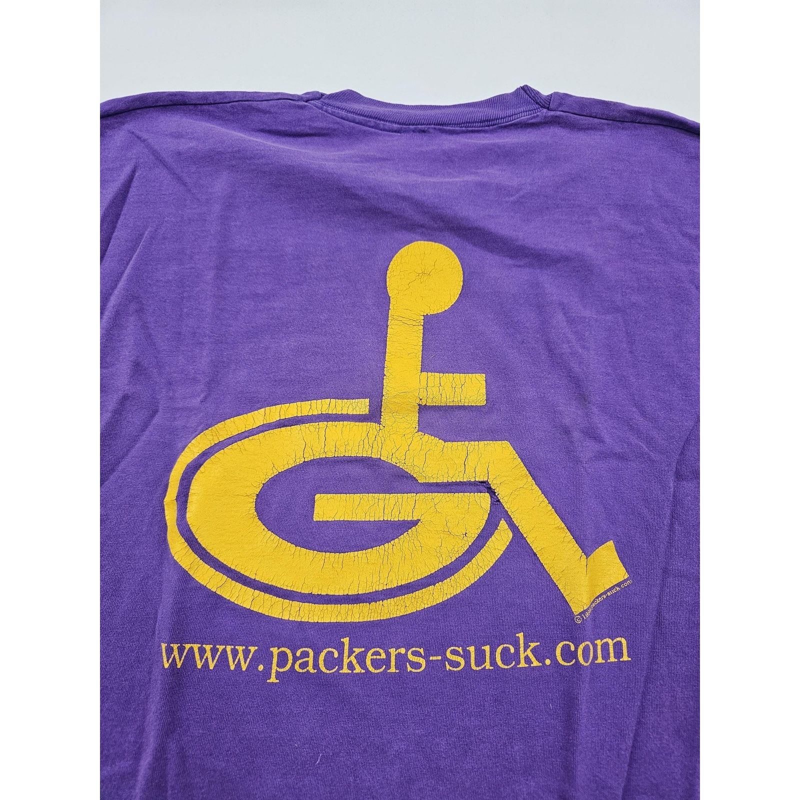 Other 90s Packers Suck! T-Shirt Funny Double Sided Purple Sz L Size US L / EU 52-54 / 3 - 2 Thumbnail