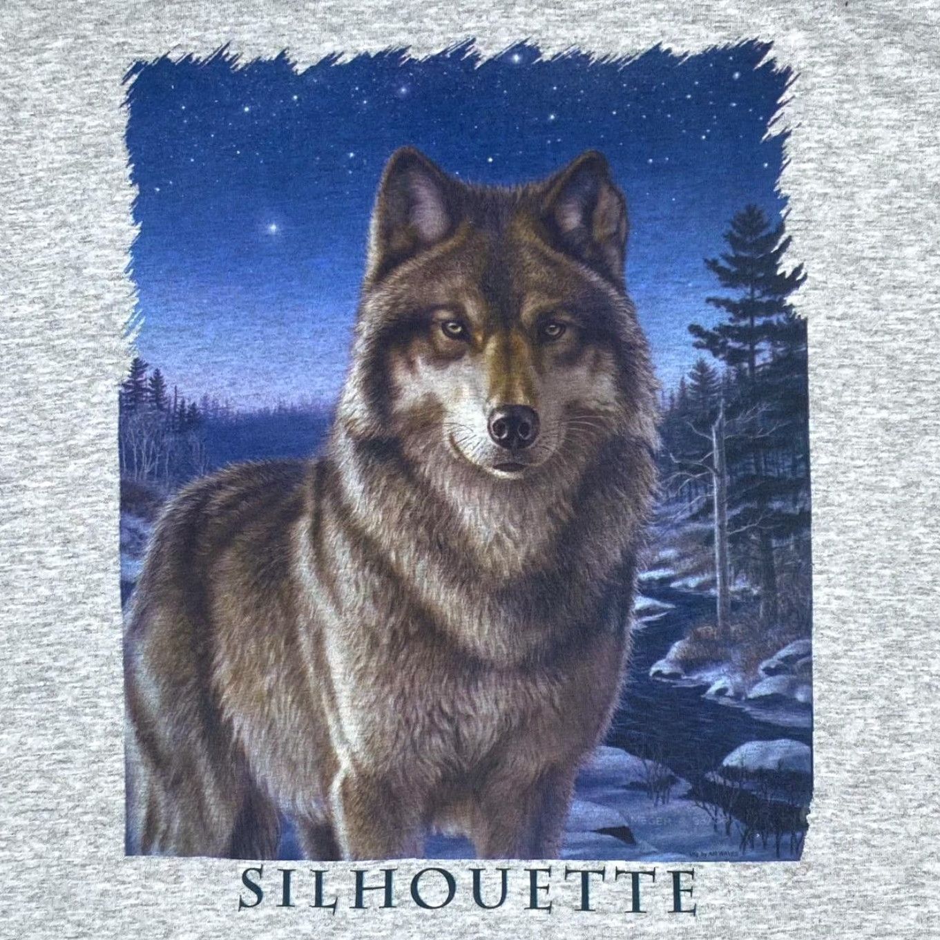 Vintage VINTAGE Screen Stars T-Shirt Wolf Graphic Print Grey XXL Mens Shirt Short Sleeve 1990s - 1999s Size US XXL / EU 58 / 5 - 3 Thumbnail