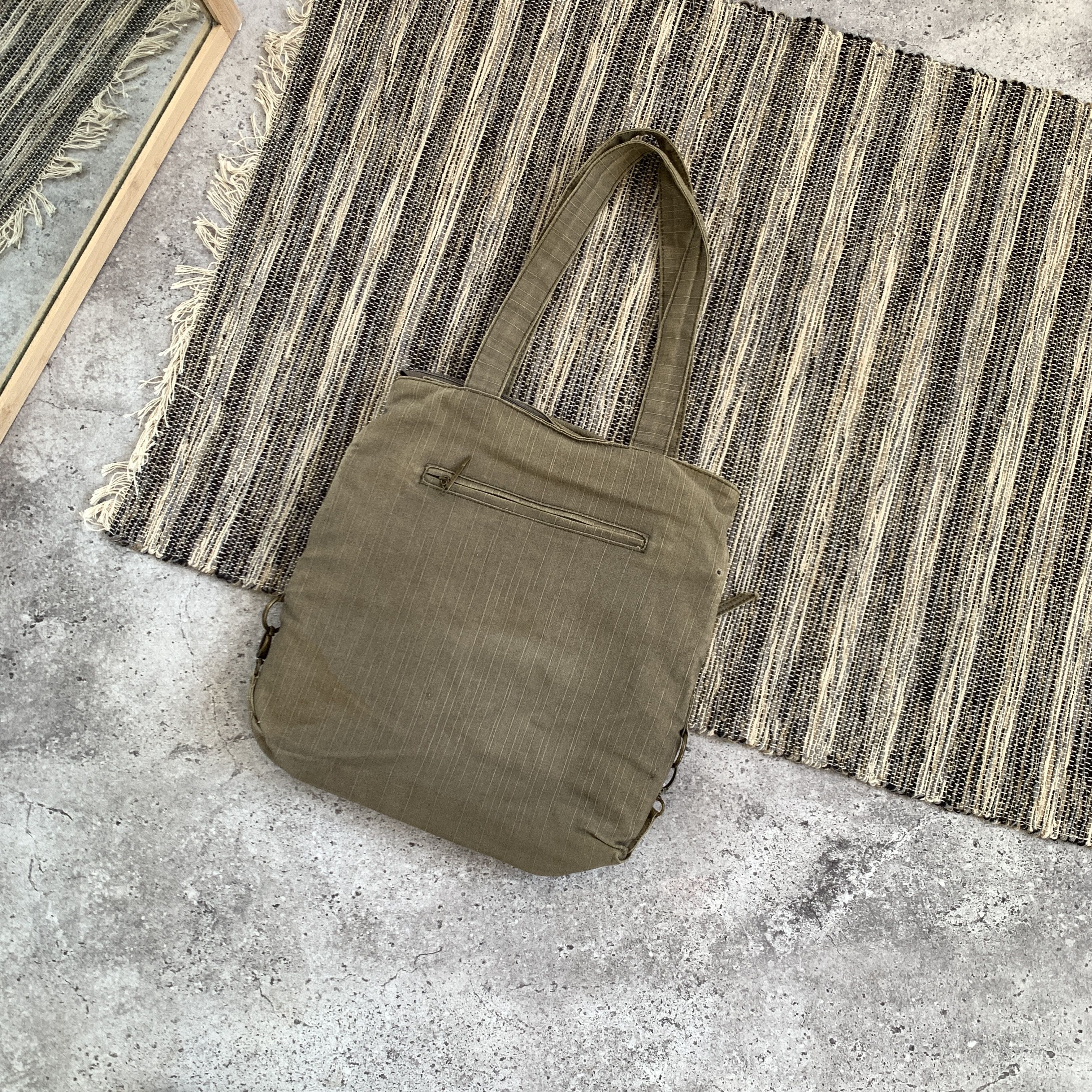 Vintage Vintage Y2K Khaki Millitary Shoulder Handle Avantgarde Bag Size ONE SIZE - 10 Thumbnail